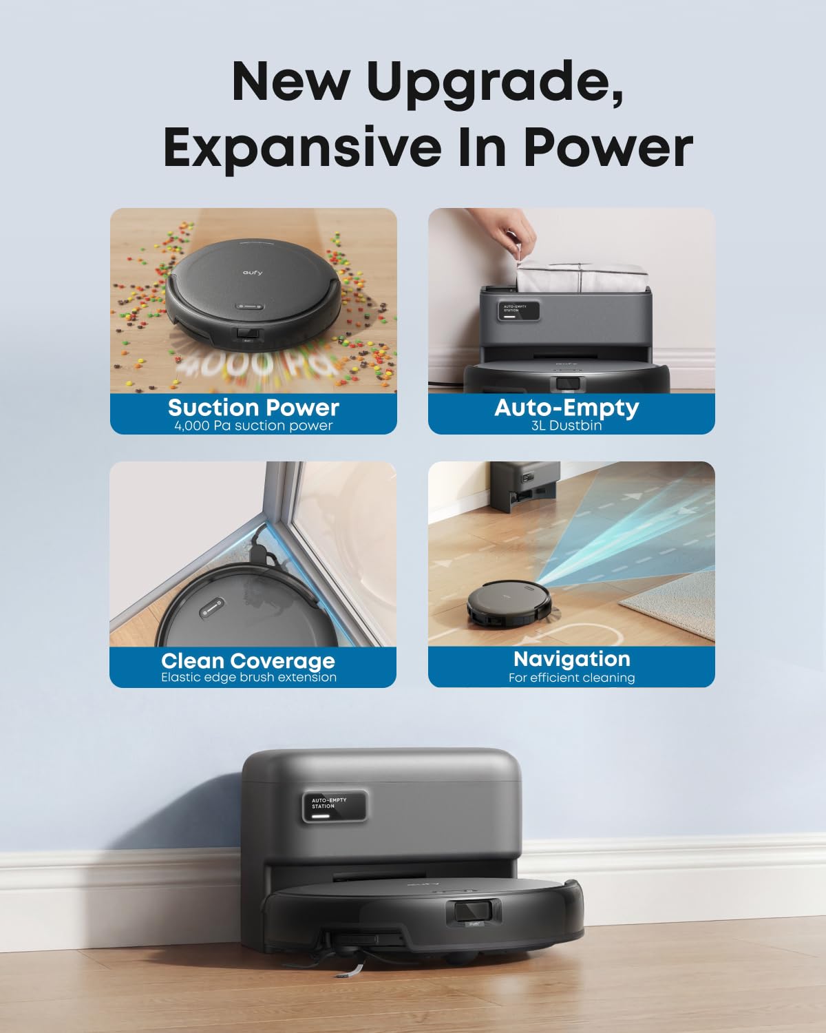 eufy C10 Robot Vacuum Self Emptying, 8 Weeks Hands Free, Advanced Smart Mapping - View 3