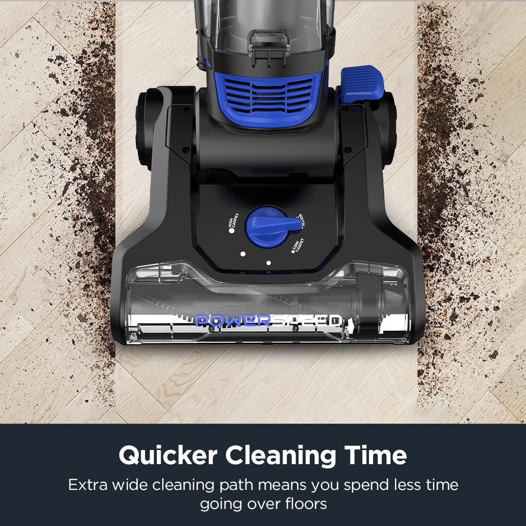 Eureka Lightweight Powerful Upright Vacuum Cleaner for Carpet and Hard Floor, PowerSpeed, New Model,Blue,black/New Model detail image 3