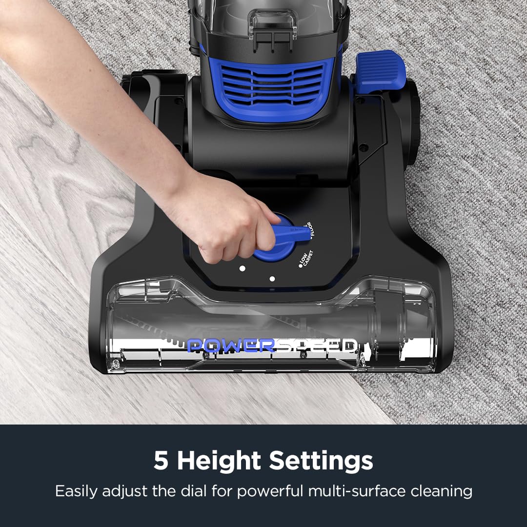Eureka Lightweight Powerful Upright Vacuum Cleaner for Carpet and Hard Floor, PowerSpeed, New Model,Blue,black/New Model detail image 5