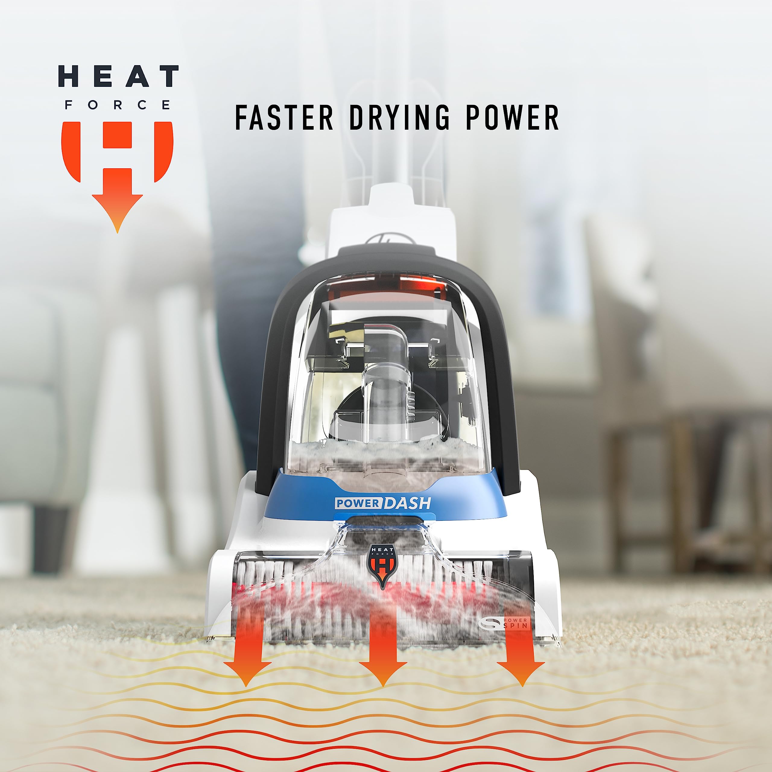 Hoover PowerDash Pet Compact Carpet Cleaner Machine, Lightweight Design, HeatForce Fast Drying, Antimicrobial Brush Roll, Pair with a Hoover Carpet Cleaner detail image 6