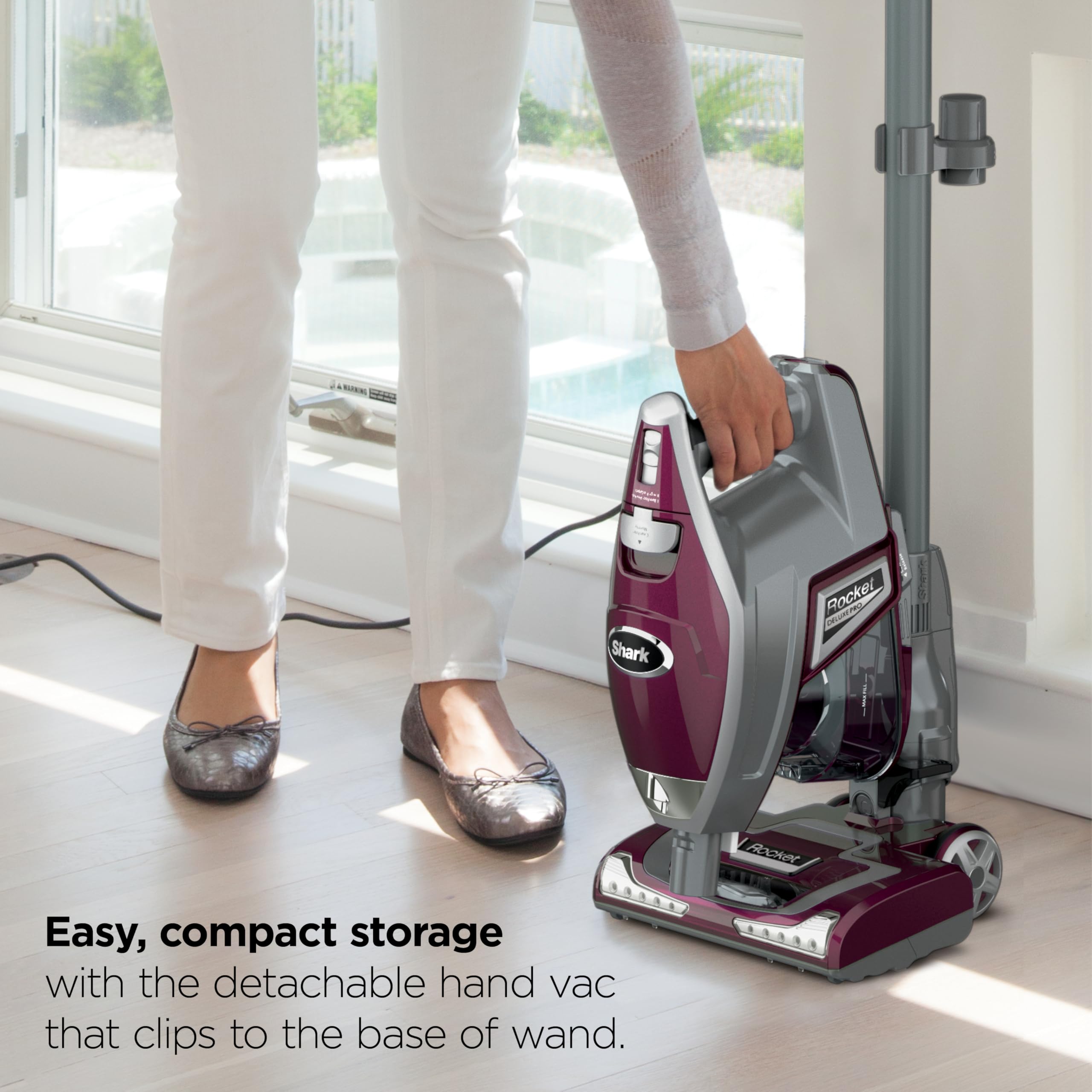 Shark HV322 Rocket Pet Plus Corded Stick Vacuum with LED Headlights, XL Dust Cup, Lightweight, Perfect for Pet Hair Pickup, Converts to a Hand Vacuum, with detail image 4