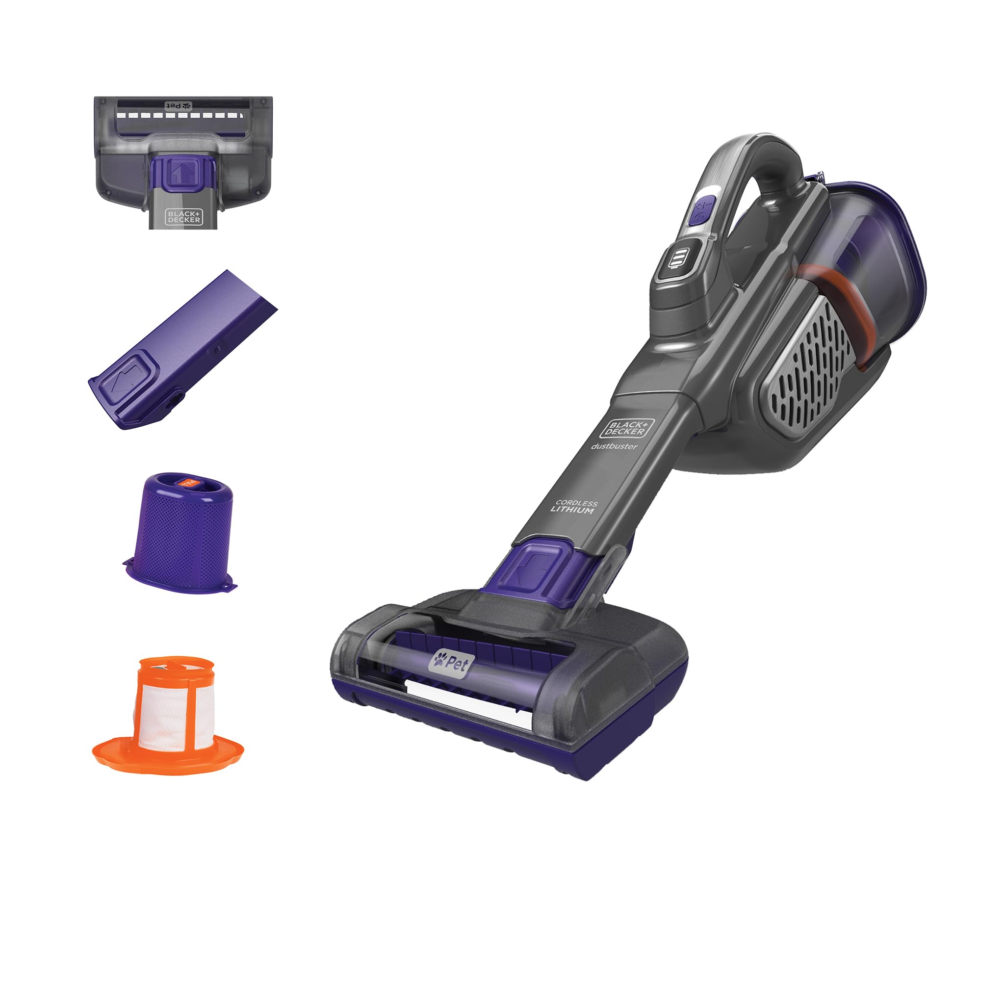 BLACK+DECKER dustbuster furbuster Pet Hair Vacuum with Motorized Pet Hair Brush, Handheld Vacuum Cordless for Home and Car, Rechargeable, Portable, Powerfu detail image 1
