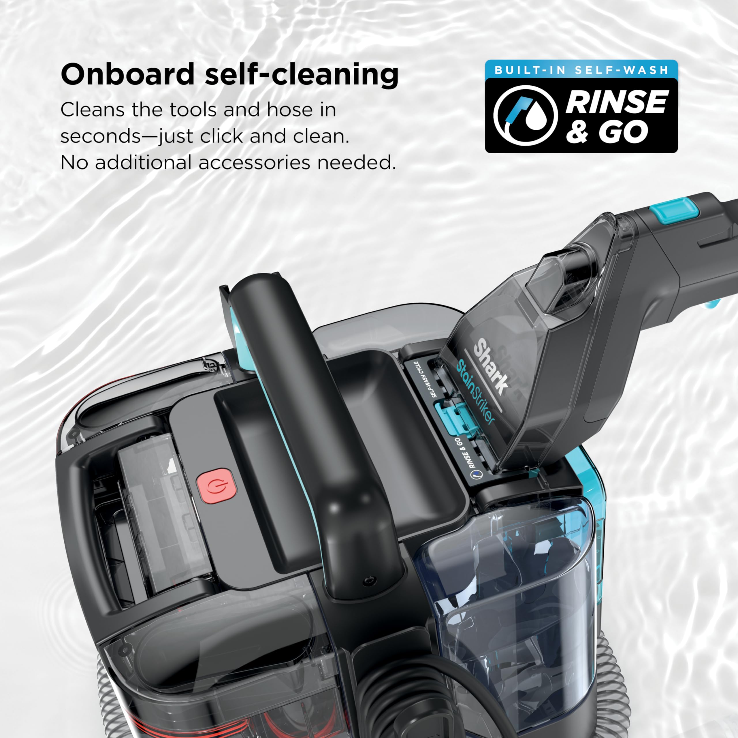 Shark StainStriker Portable Carpet & Upholstery Cleaner with On-Board Self-Cleaning, Spot, Stain, & Odor Eliminator, Includes 2 Cleaning Tools, 2 Cleaning detail image 4
