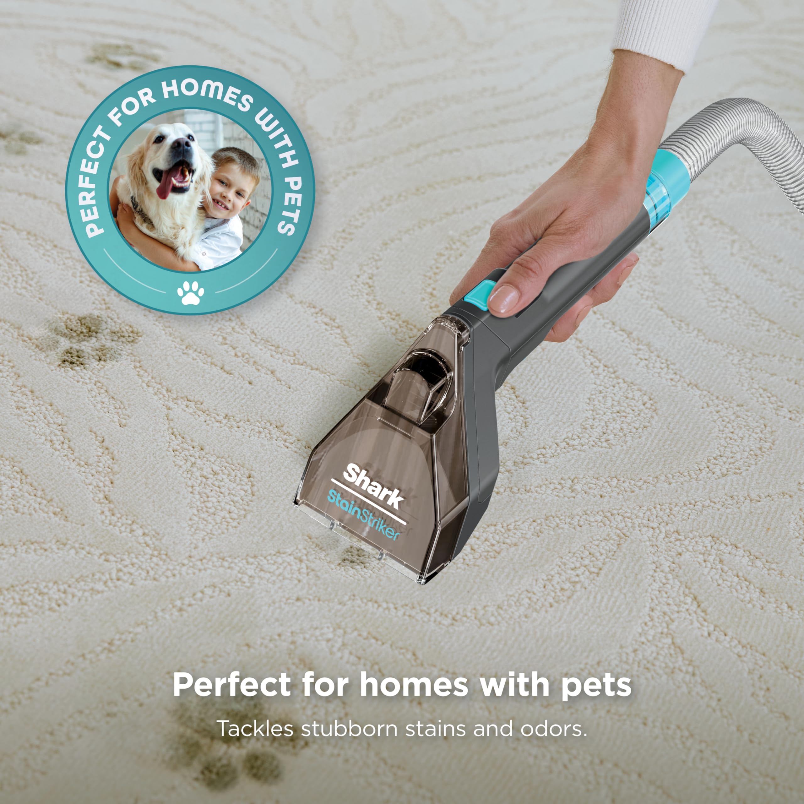 Shark StainStriker Portable Carpet & Upholstery Cleaner with On-Board Self-Cleaning, Spot, Stain, & Odor Eliminator, Includes 2 Cleaning Tools, 2 Cleaning detail image 6