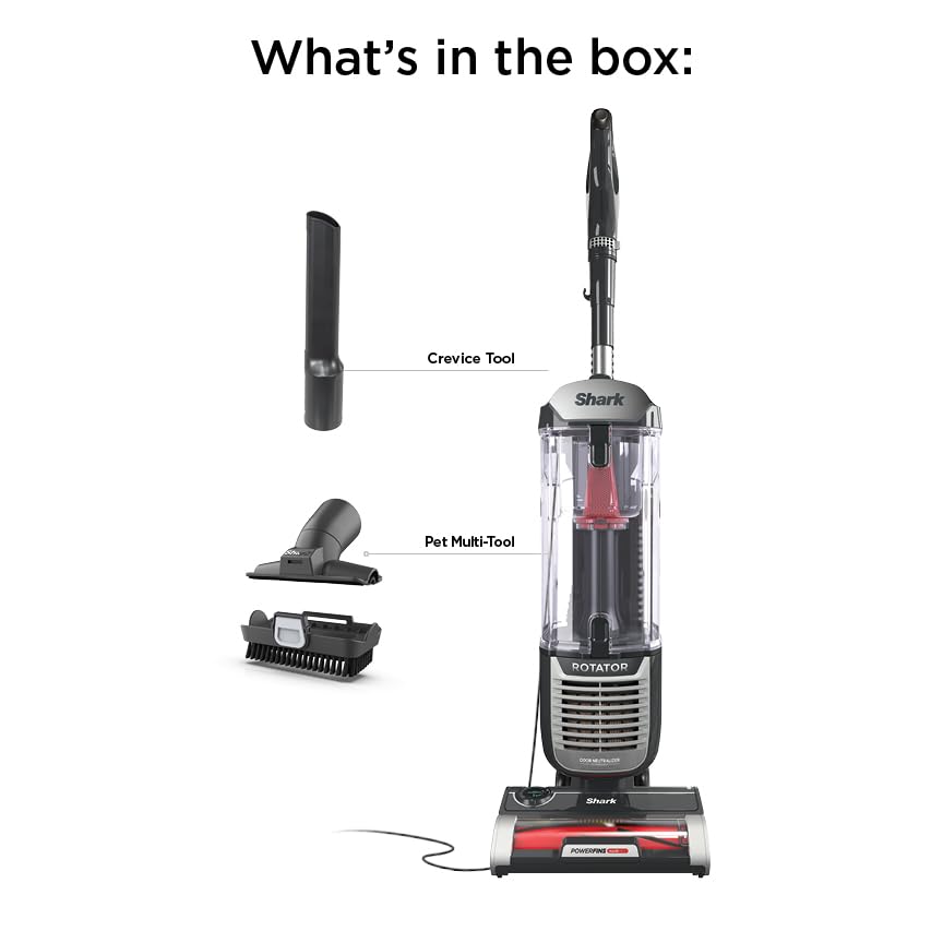 Shark ZU102 Rotator Pet Upright Vacuum with PowerFins HairPro & Odor Neutralizer Technology, Charcoal, 2.9 L Dust Cup detail image 2