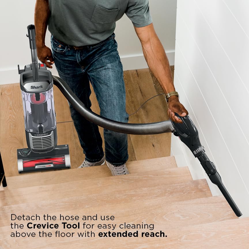 Shark ZU102 Rotator Pet Upright Vacuum with PowerFins HairPro & Odor Neutralizer Technology, Charcoal, 2.9 L Dust Cup detail image 6