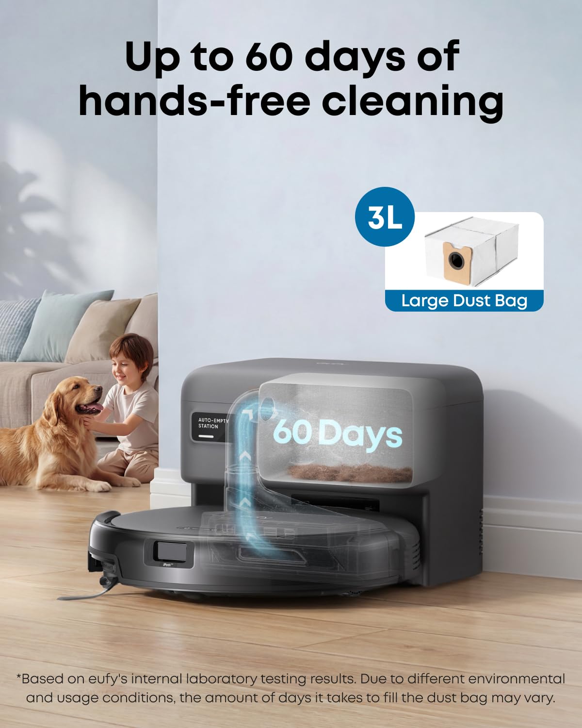 eufy C10 Robot Vacuum Self Emptying, 8 Weeks Hands Free, Advanced Smart Mapping with LiDAR Navigation, 2.85-Inch Slim Design, Powerful Suction, Edge Expans detail image 2
