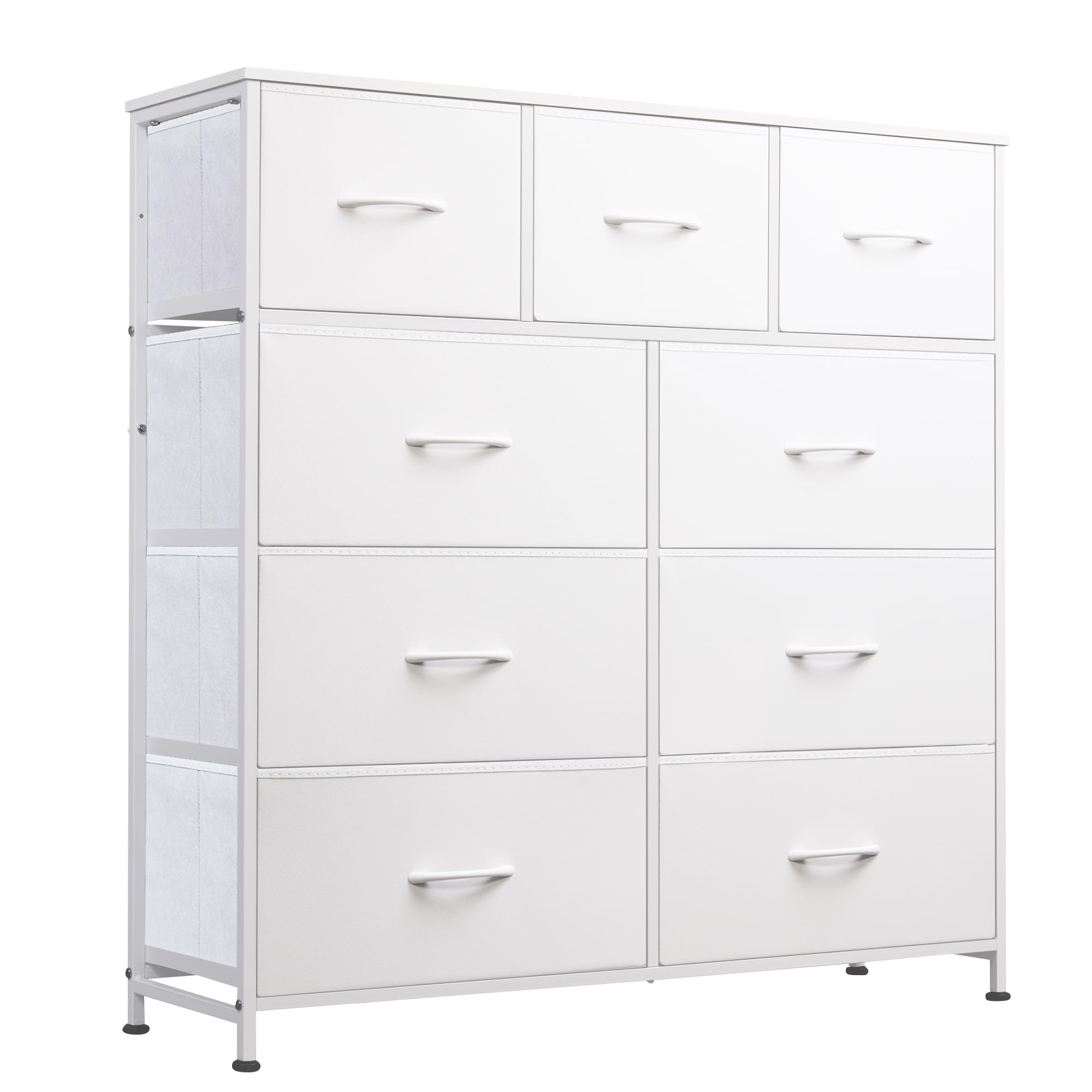 WLIVE 9-Drawer Dresser, Fabric Storage Tower for Bedroom, Hallway, Closet, Tall Chest Organizer Unit for Bedroom with Fabric Bins, Steel Frame, Wood Top, E detail image 1