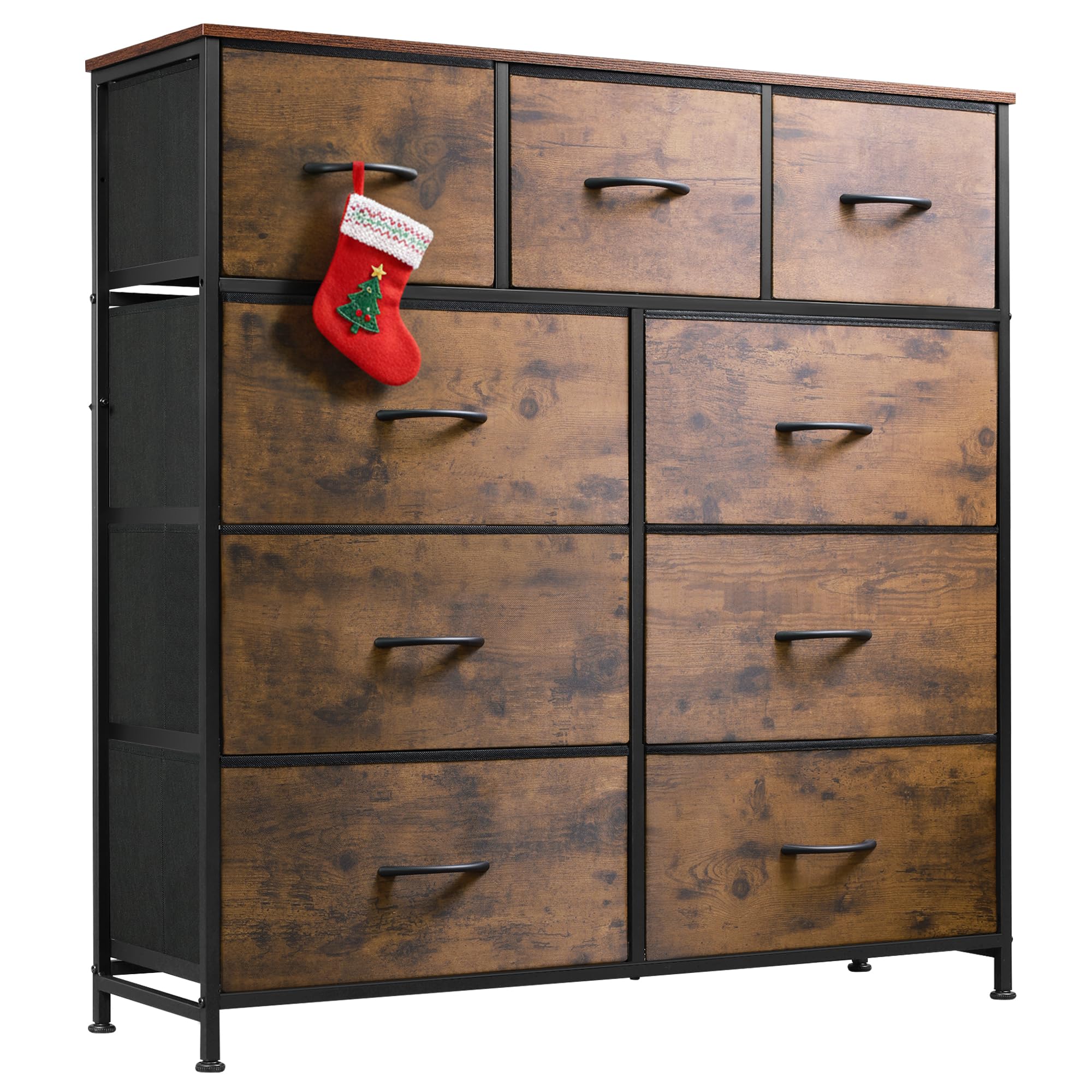 WLIVE 9-Drawer Dresser, Fabric Storage Tower for Bedroom, Hallway, Entryway, Closet, Tall Chest Organizer Unit with Fabric Bins, Steel Frame, Wood Top, Eas detail image 1