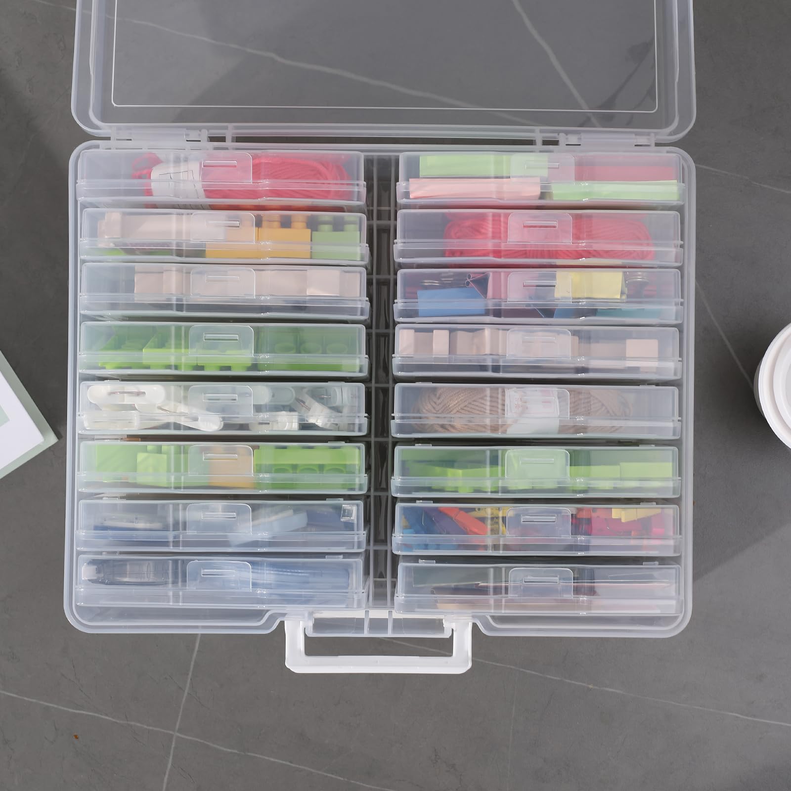 novelinks Transparent 4" x 6" Photo Organizers and Photo Storage Box with Handle, 16 Inner Photo Cases, Portable Picture Organizers & Photo Storage Contain detail image 3