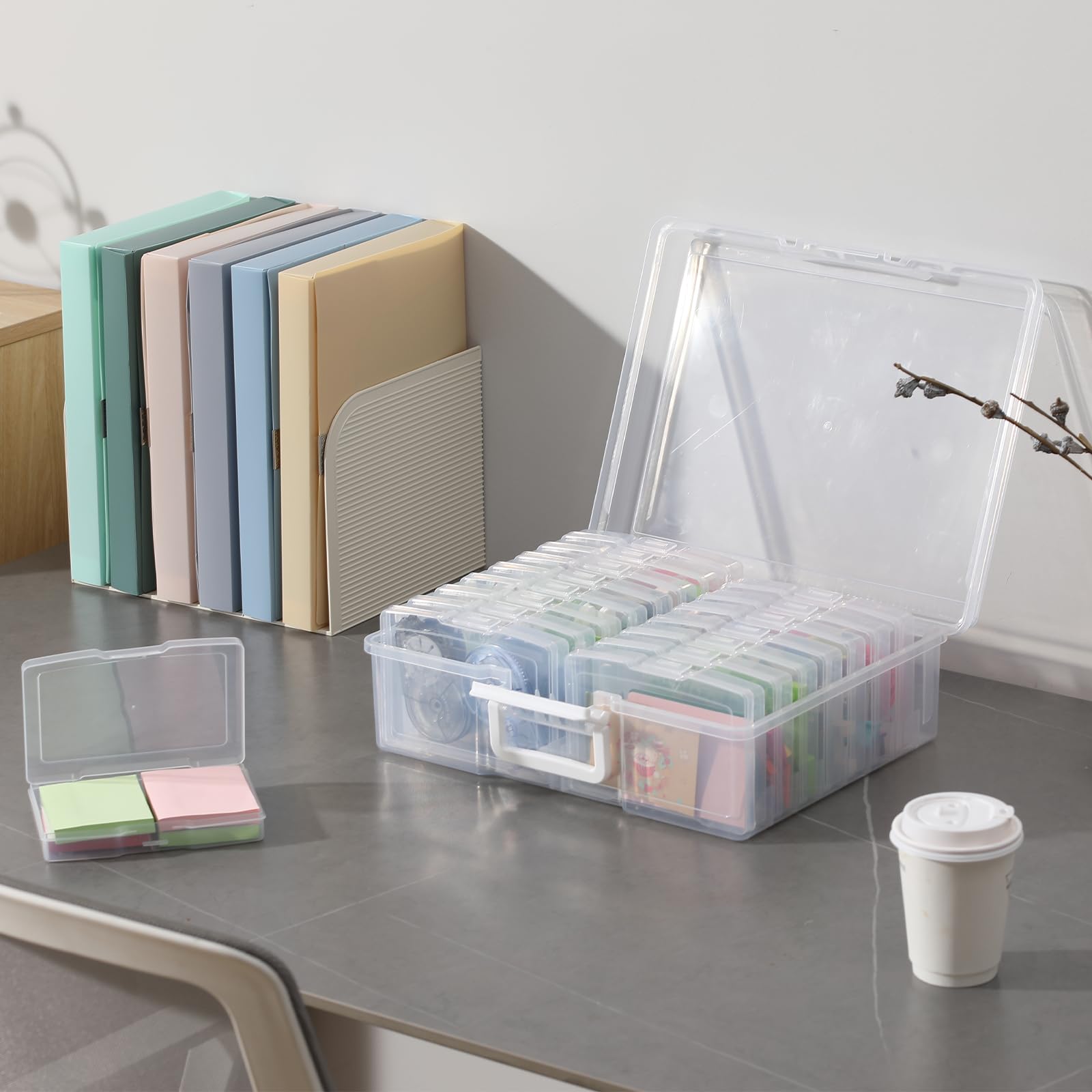 novelinks Transparent 4" x 6" Photo Organizers and Photo Storage Box with Handle, 16 Inner Photo Cases, Portable Picture Organizers & Photo Storage Contain detail image 6