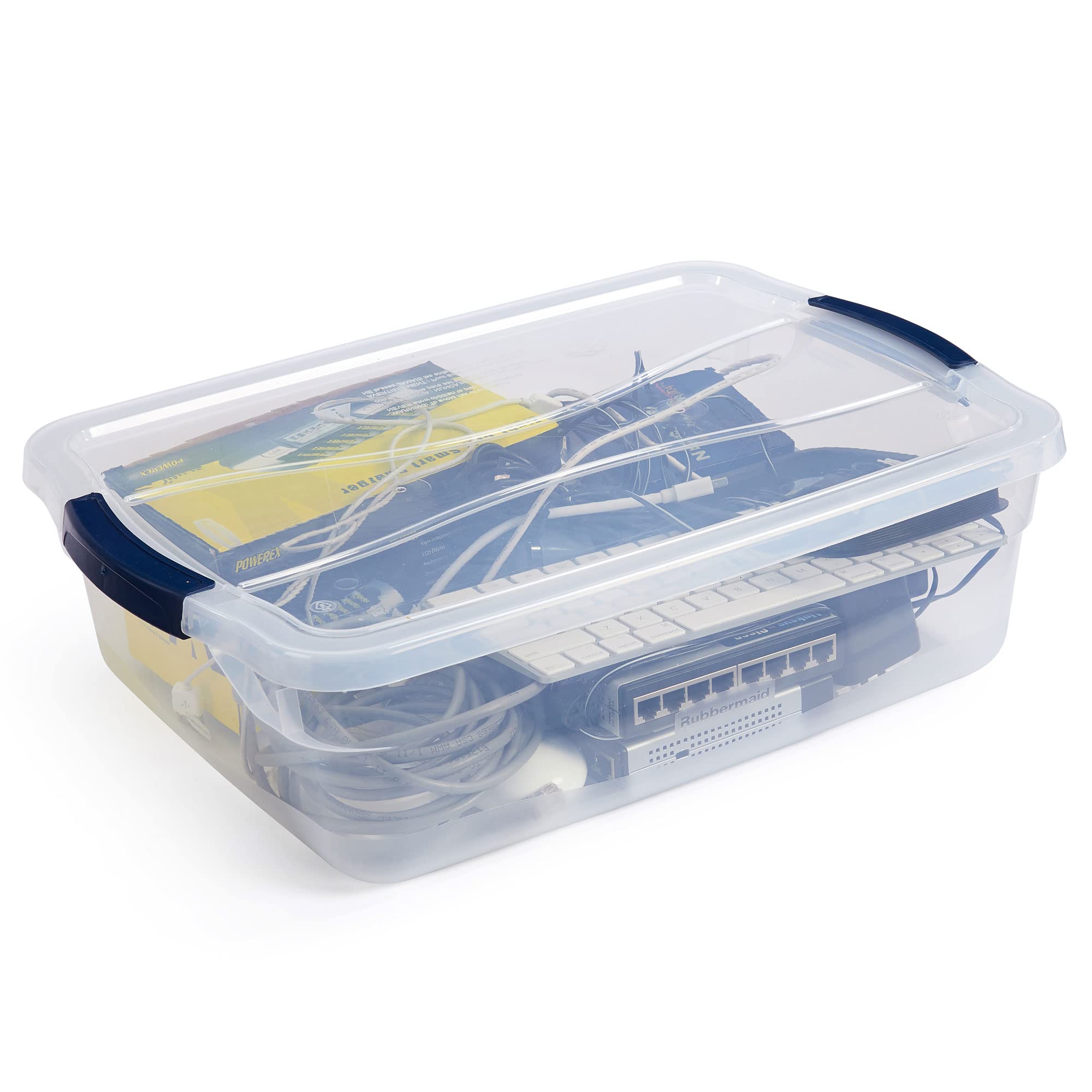 Rubbermaid Cleverstore 17 Qt Clear Storage Bins with Lids, 6-Pack, Stackable, BPA-Free, Made in USA detail image 2