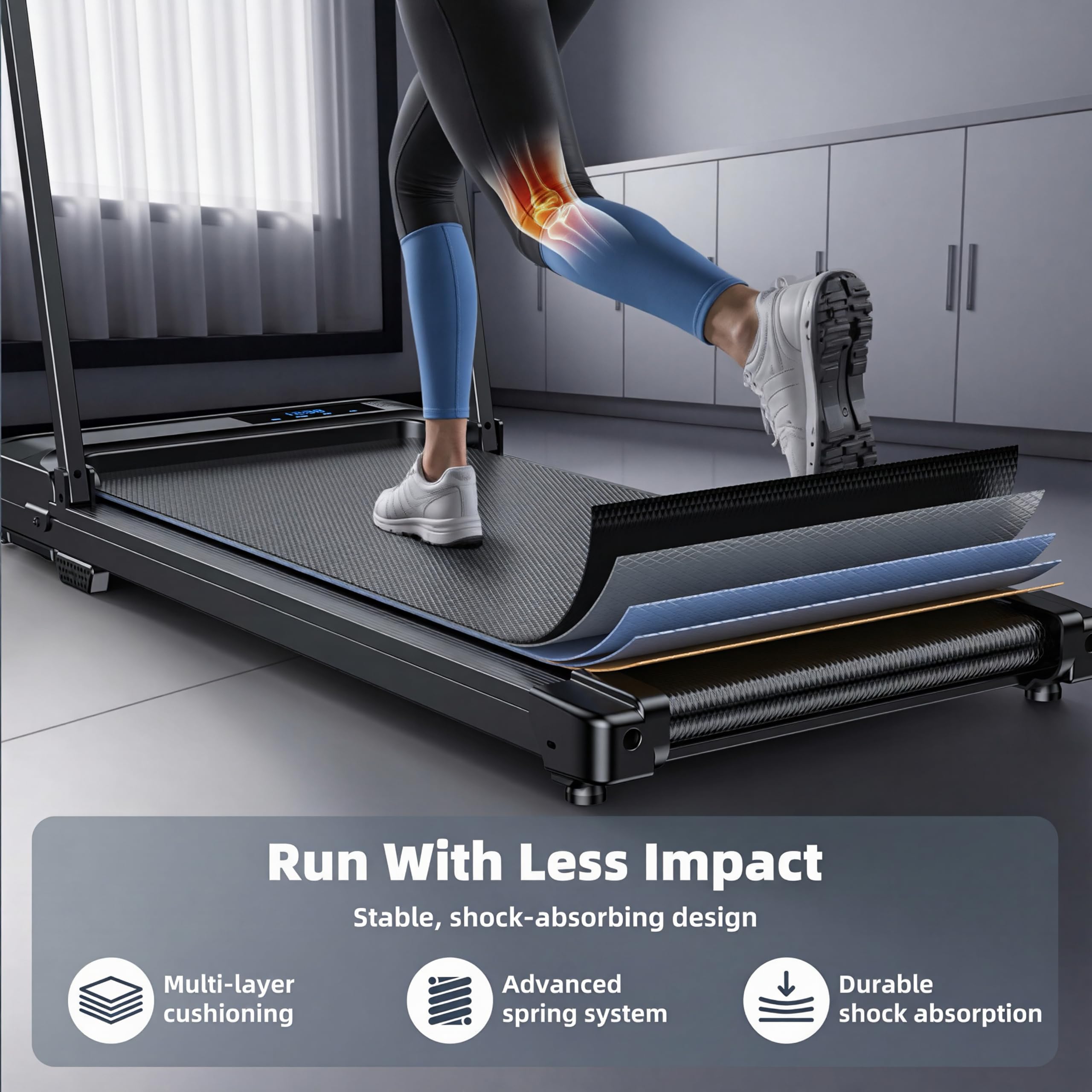 Walking Pad Treadmill for Home - Folding Treadmills with Handle Bar Portable - View 4