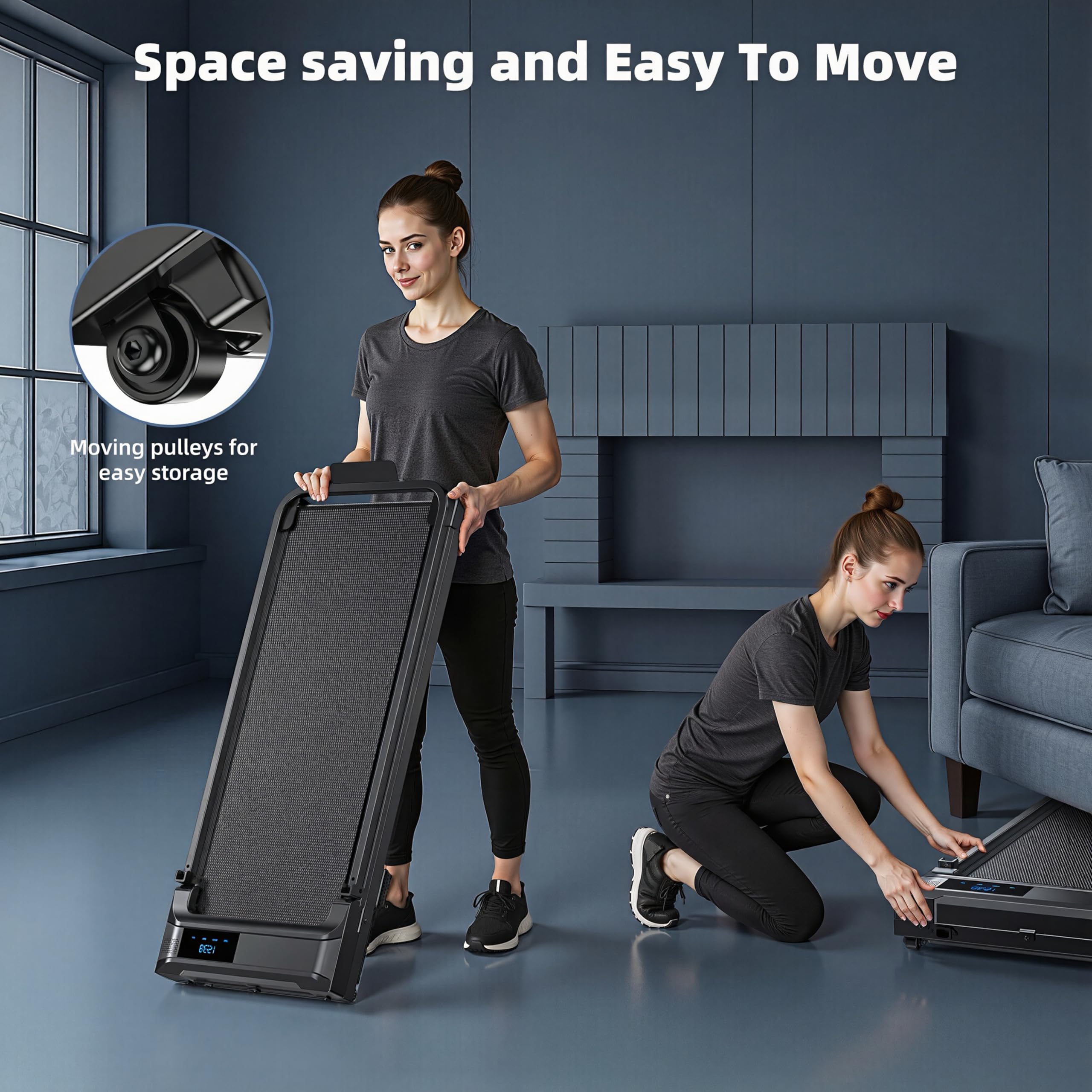Walking Pad Treadmill for Home - Folding Treadmills with Handle Bar Portable - View 6