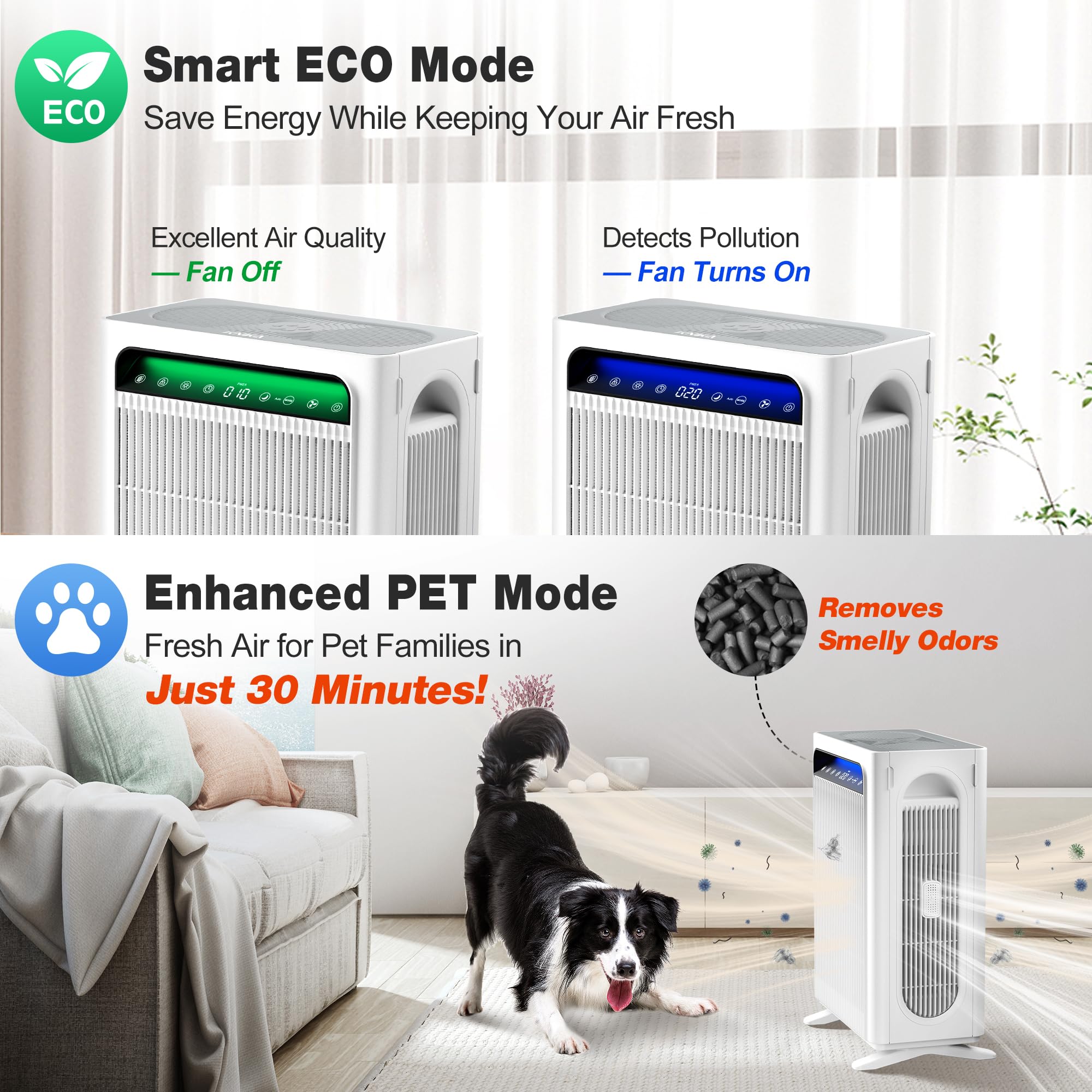 KNKA Air Purifier for Home Bedroom Large Room Up to 1,695 Ft² in 1 Hr, HEPA Air - View 4