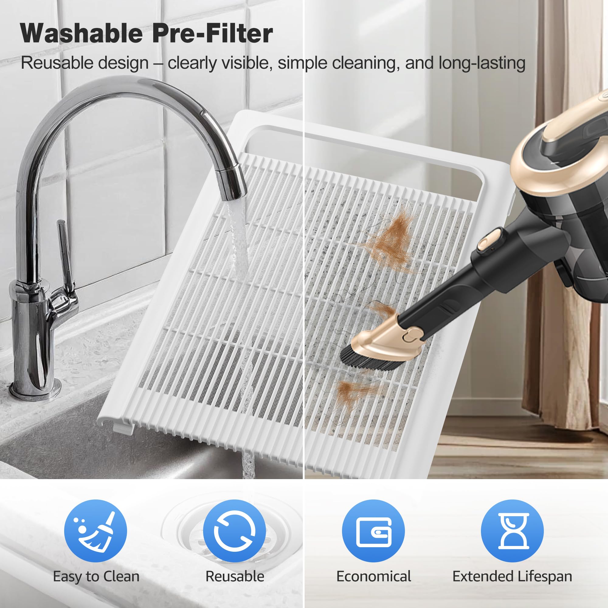 KNKA Air Purifier for Home Bedroom Large Room Up to 1,695 Ft² in 1 Hr, HEPA Air - View 6
