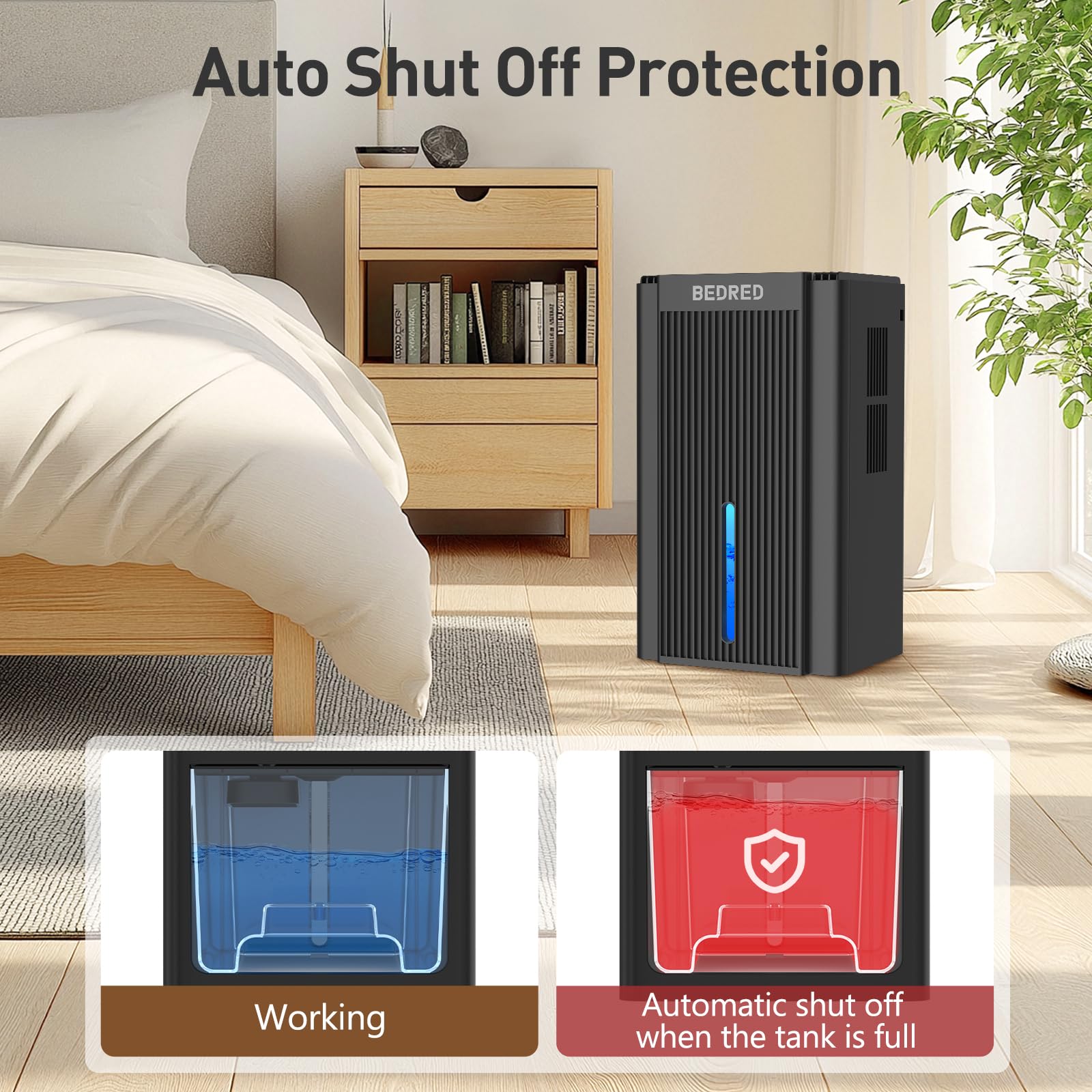 Dehumidifier, 95OZ Dehumidifier for Home 1000 Sq.Ft - Quiet with Auto Shut Off - View 4