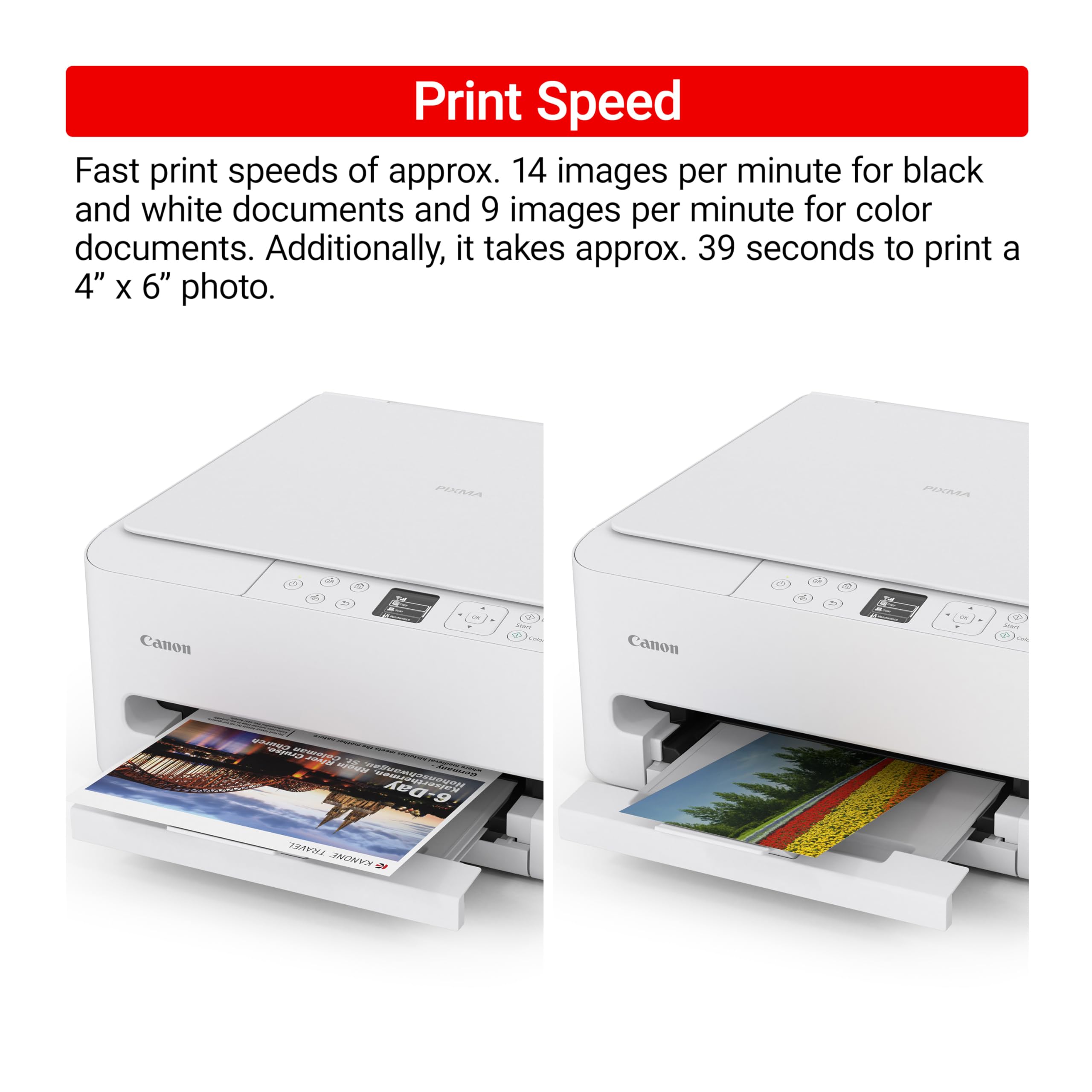 Canon PIXMA TS6520 Wireless Color Inkjet Printer Duplex Printing, White - Home Printer with Copier/Scanner, 1.42" OLED Display, Intuitive Control Panel, Co detail image 6