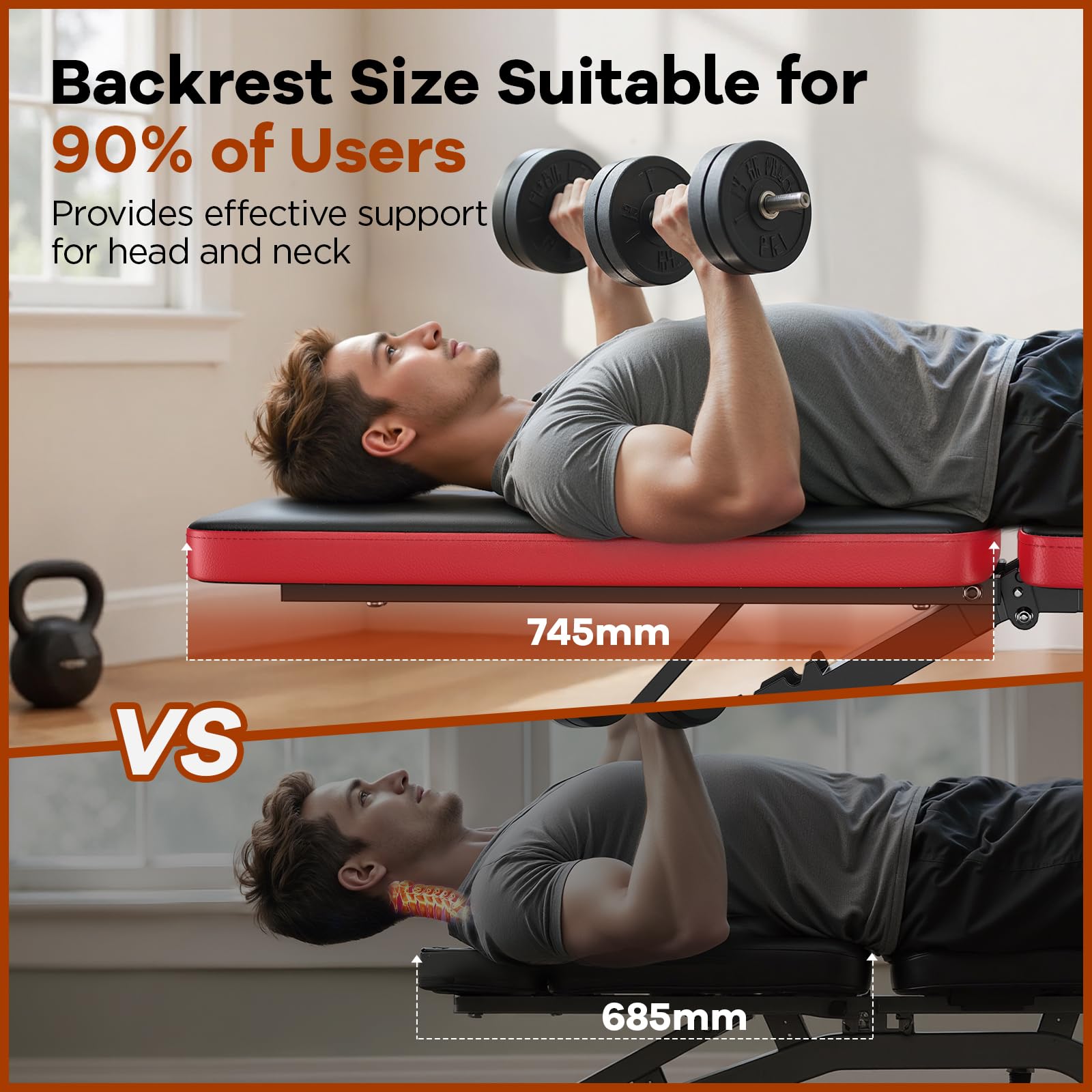 NICEPEOPLE Adjustable Weight Bench for Home Gym, 660LBS Capacity Workout Bench with 8 Backrests for Chest Shoulders Arms, Compact and Foldable Strength Ben detail image 4