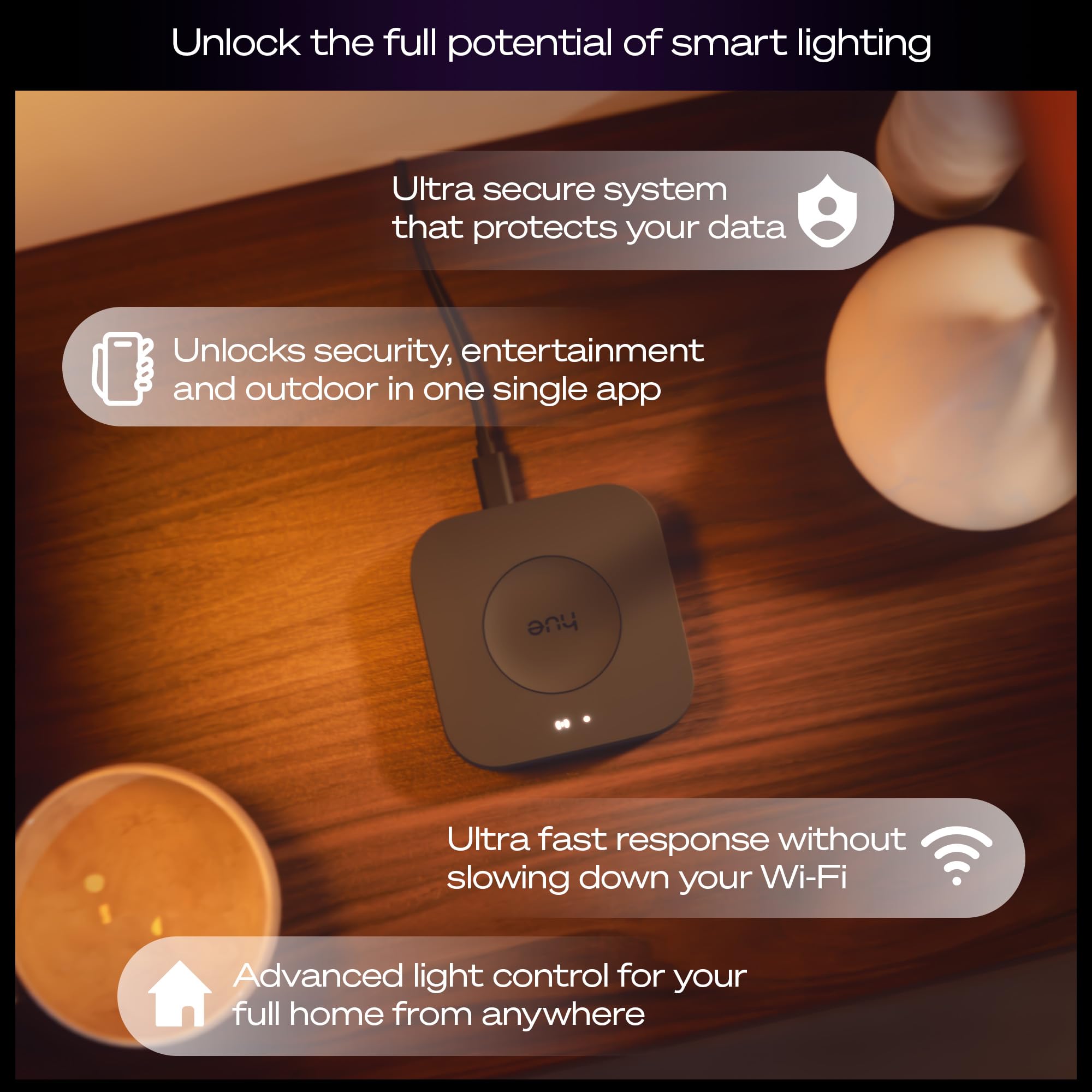 Philips Hue Bridge Pro, Smart Lighting Hub, Wireless, Advanced Encryption, Supports 150+ Lights & 50+ Accessories, Hue Bridge System Works with Apple Home detail image 2