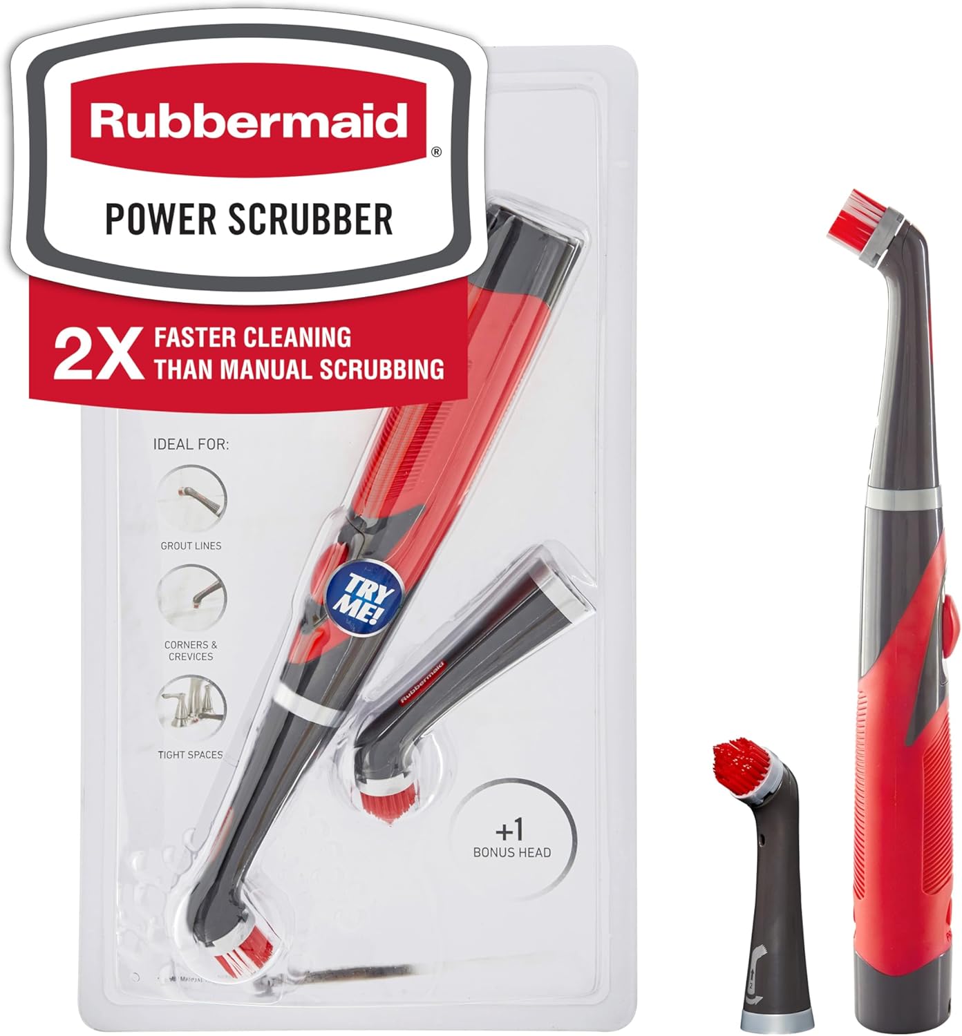 Rubbermaid Reveal Power Scrubber 18-Piece Kit, Cordless Electric Battery