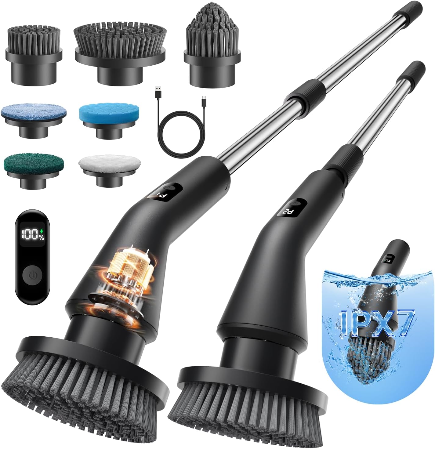 Leebein Electric Spin Scrubber, 2026 Upgraded Cordless Cleaning Brush Bathroom