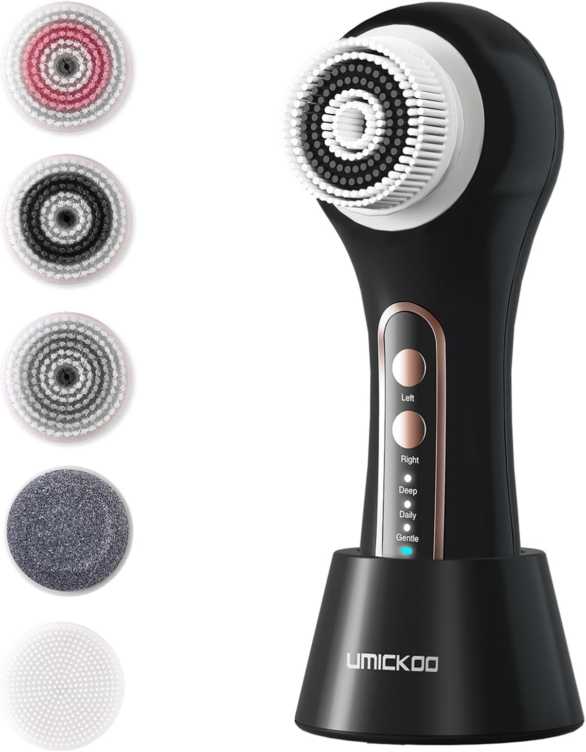 UMICKOO Electric Facial Cleansing Brush, 2-Way Rotating Face Scrubber for Daily - View 3