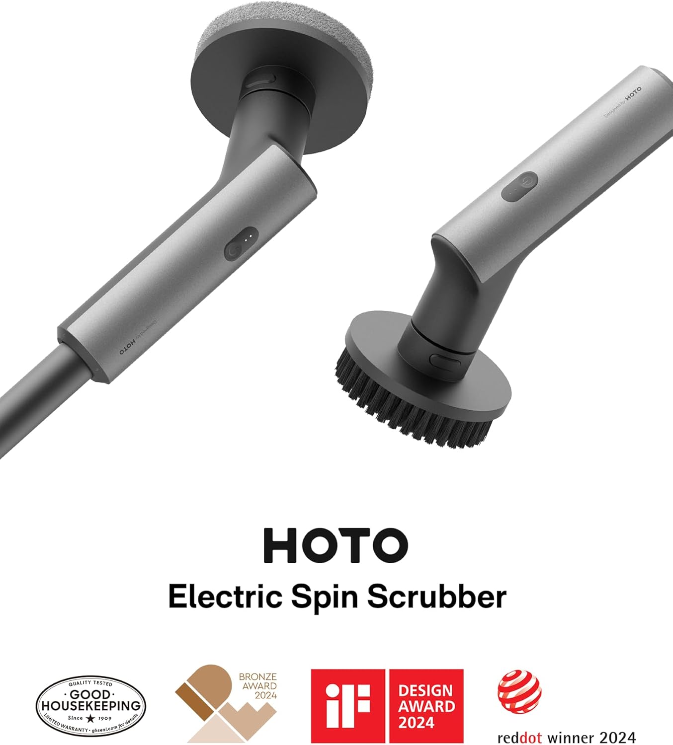 HOTO Cordless Electric Spin Scrubber, IPX7 Full Body Waterproof Bathroom - View 3