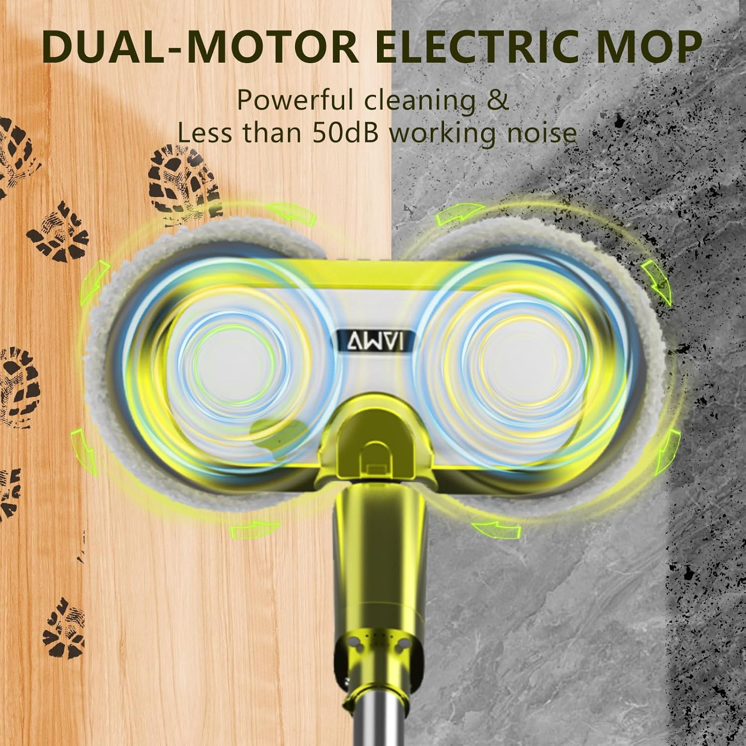 VMAI Cordless Electric Mop with Water Spray & Detachable Battery, Rechargeable - View 4