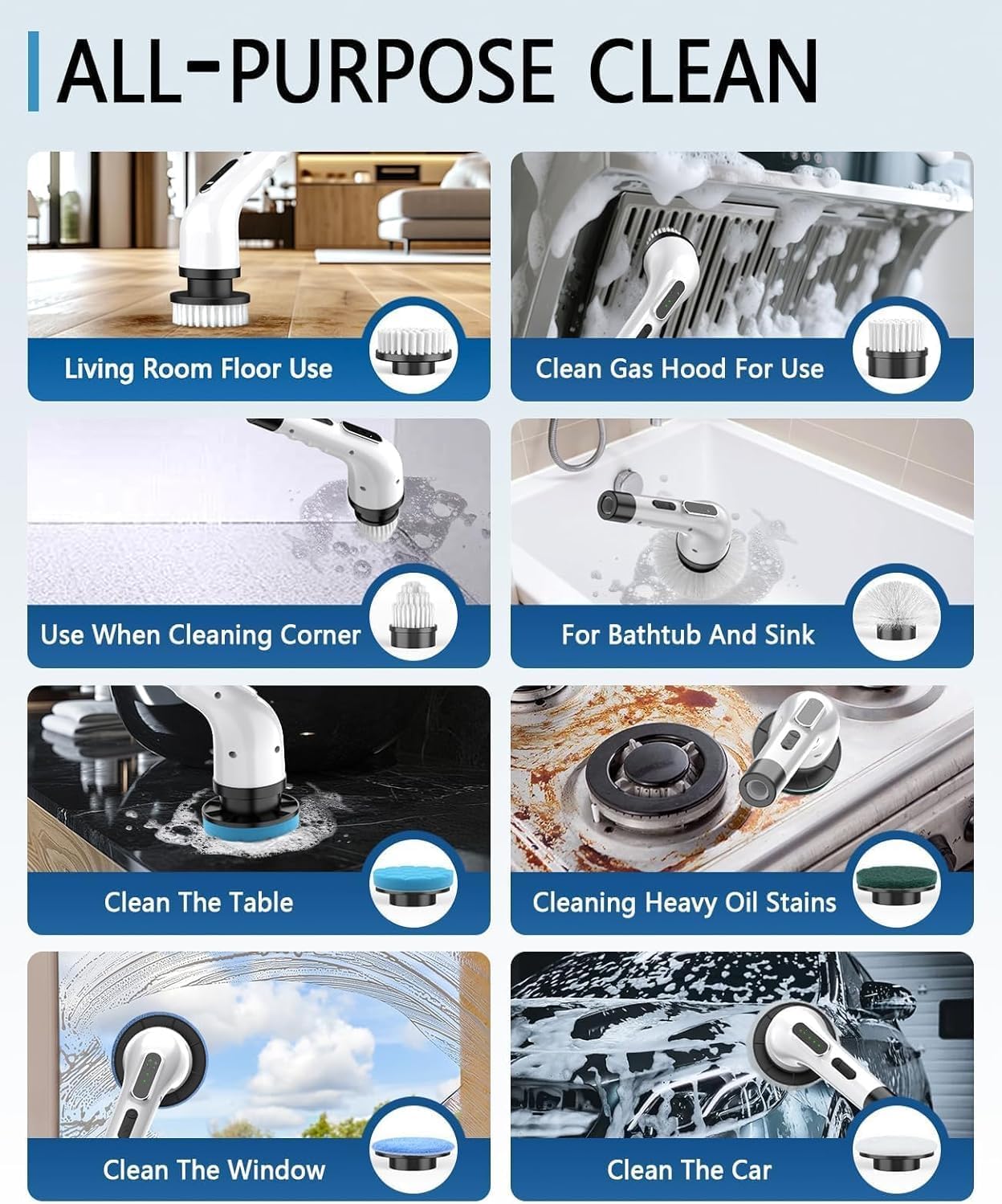 Electric Spin Scrubber for Cleaning Bathroom, Shower Scrubber Cordless Cleaning - View 4