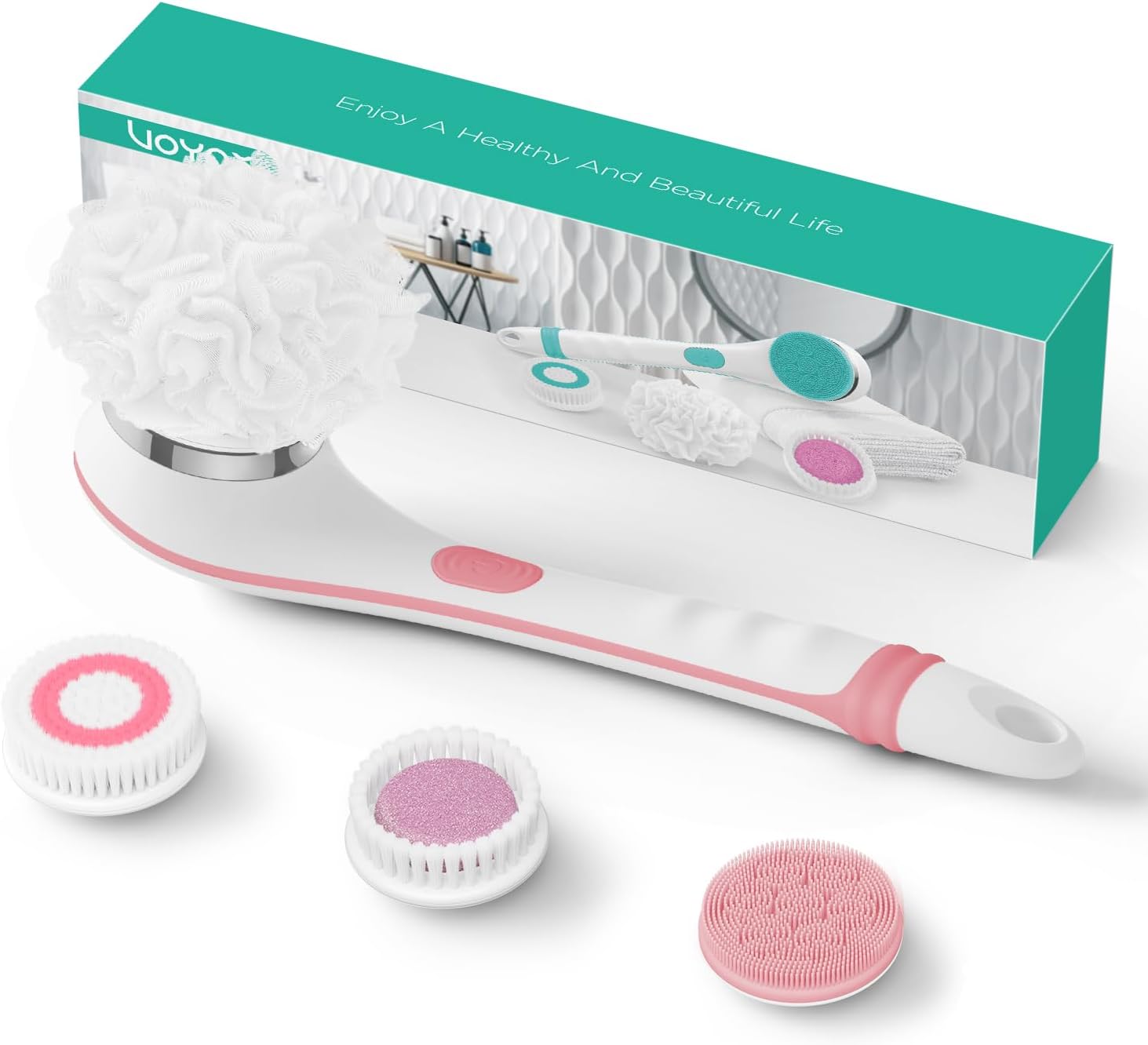 VOYOR Electric Body Brush Back Scrubber for Shower Rechargeable Exfoliating - View 3