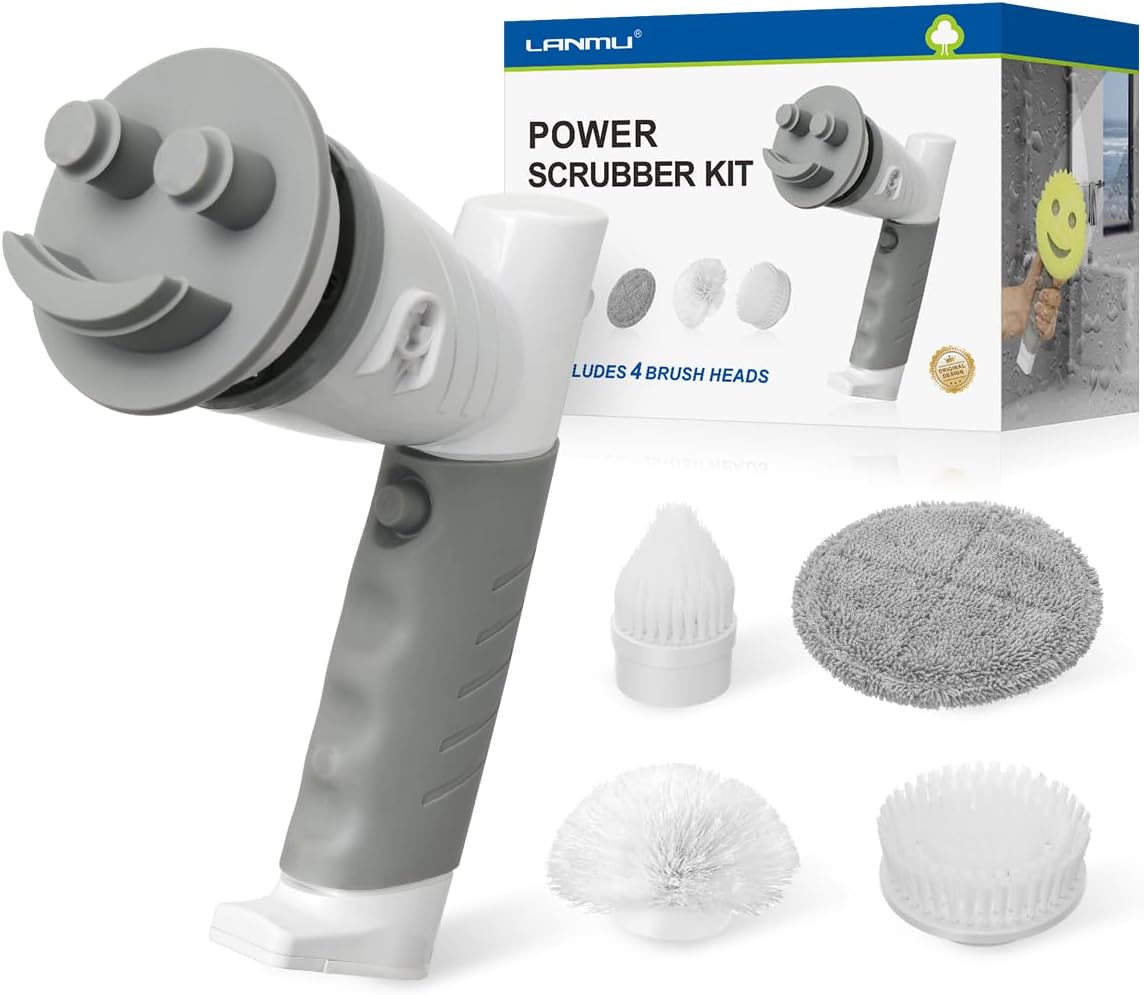 LANMU Electric Scrubber Sponge Wand Compatible with Scrub Daddy/Mommy Sponges,