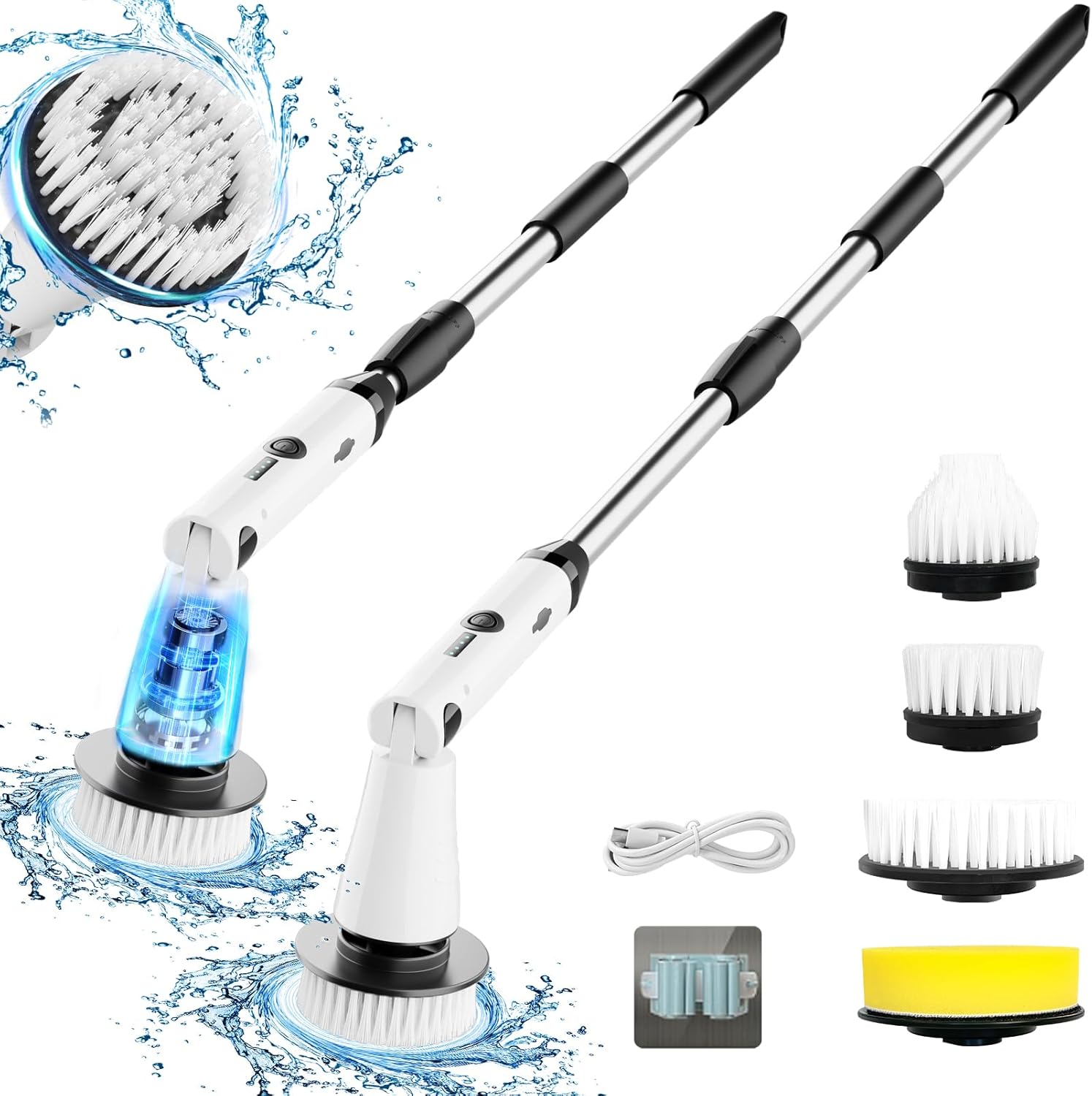 Electric Spin Scrubber, Bathroom Cleaner, Power Shower Cleaning Brush with