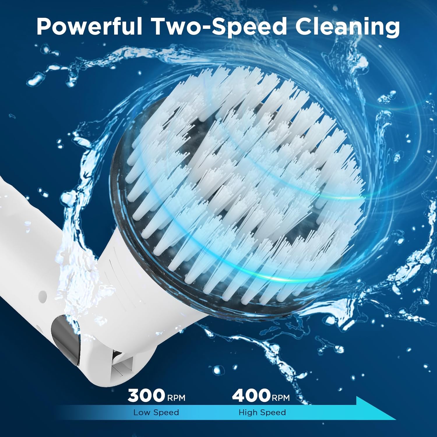 Electric Spin Scrubber, Bathroom Cleaner, Power Shower Cleaning Brush with - View 2