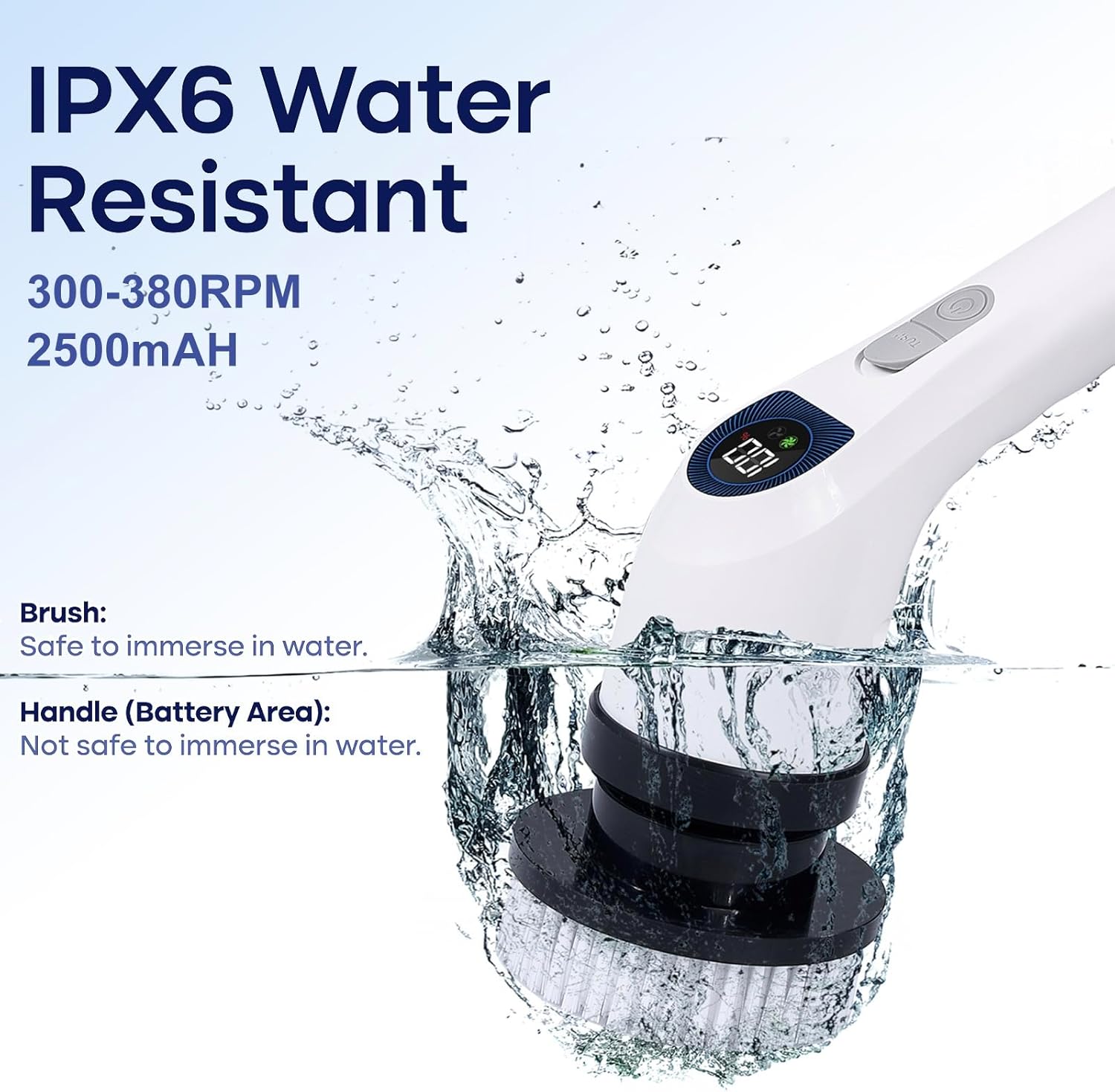 Electric Spin Scrubber for Cleaning, Adjustable Shower Brush with 7 Replaceable - View 4
