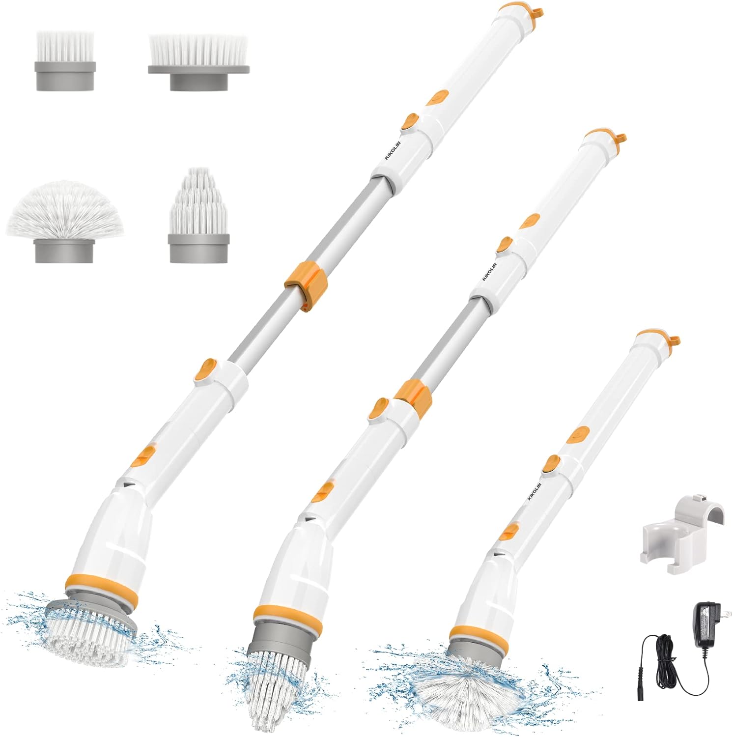 Electric Spin Scrubber, KIKOLIN 380RPM High Speed Power Scrubber, Cordless