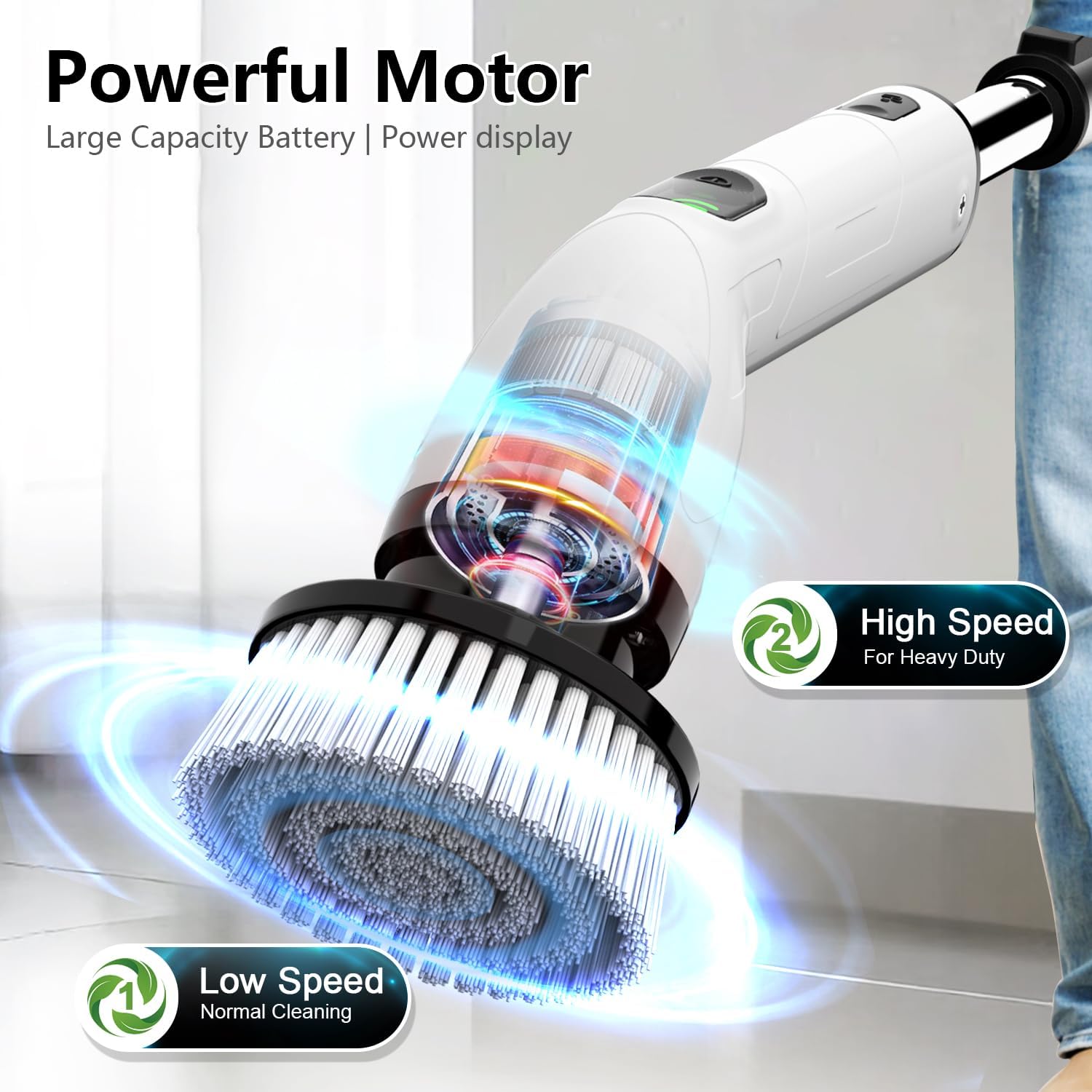 Electric Spin Scrubber, Full-Body IPX7 Waterproof Bathroom Scrubber,4 - View 3
