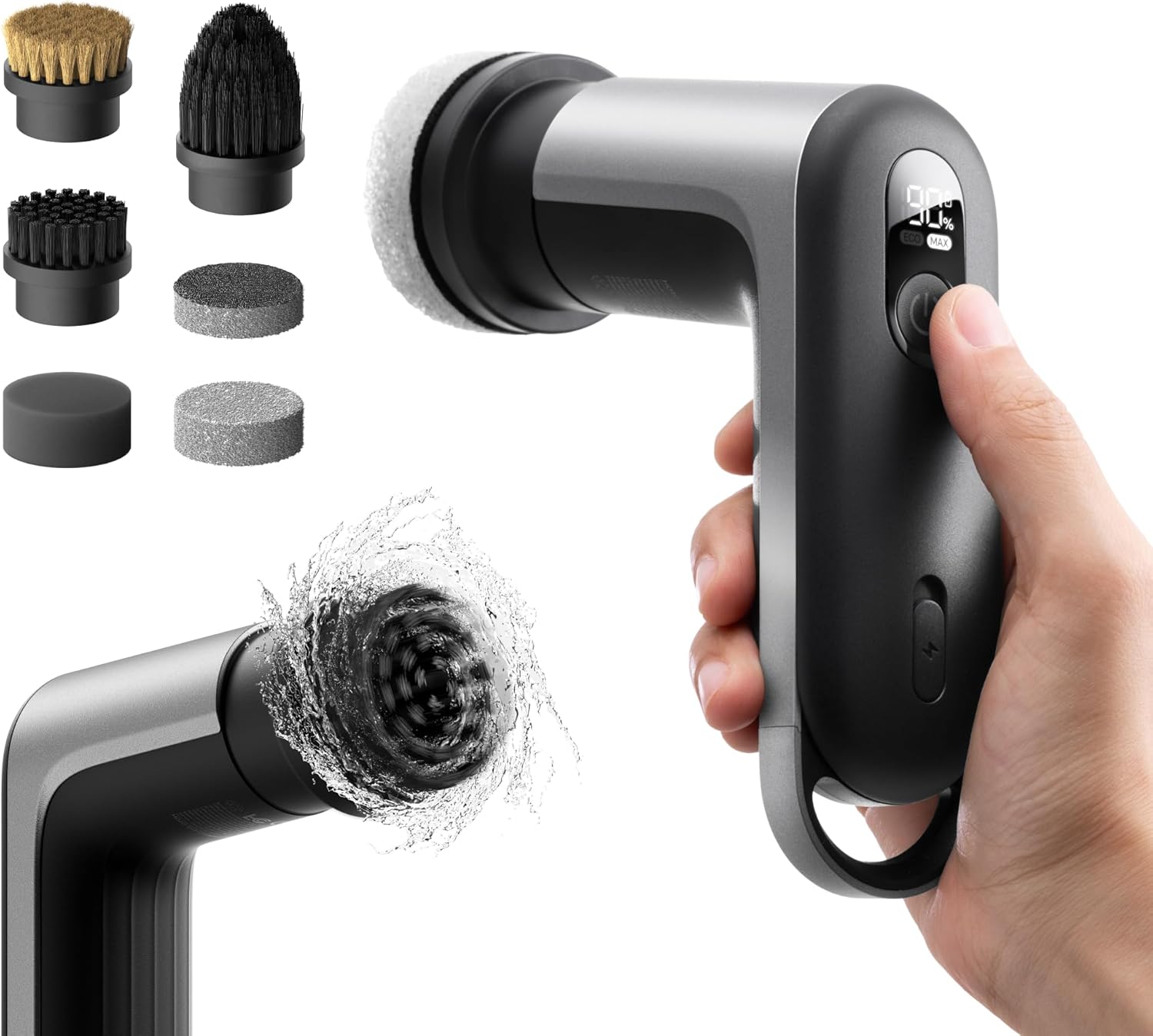 HOTO Grip™ Cordless Electric Spin Scrubber, IPX7 Waterproof, Lightweight at