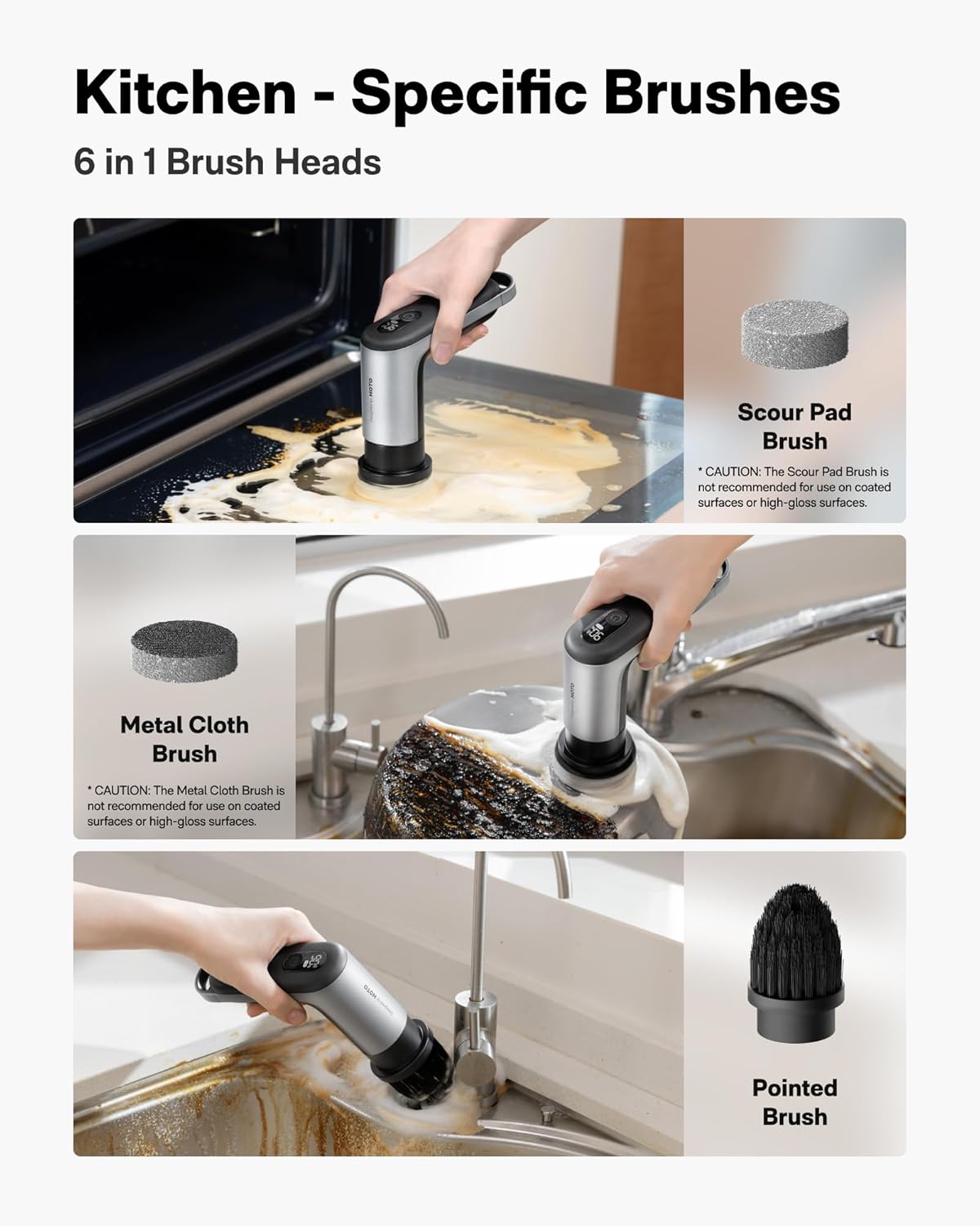HOTO Grip™ Cordless Electric Spin Scrubber, IPX7 Waterproof, Lightweight at - View 4