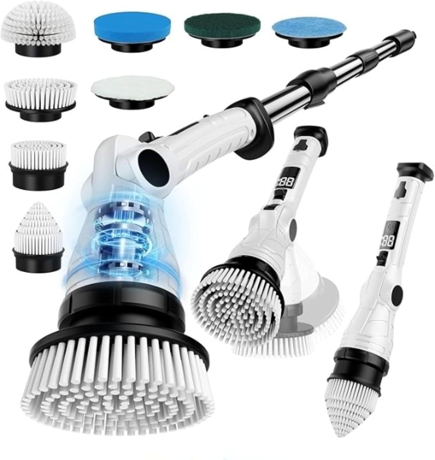 Electric Spin Scrubber, 3-Speed Power Scrubber for Cleaning Bathroom, 6-Angle