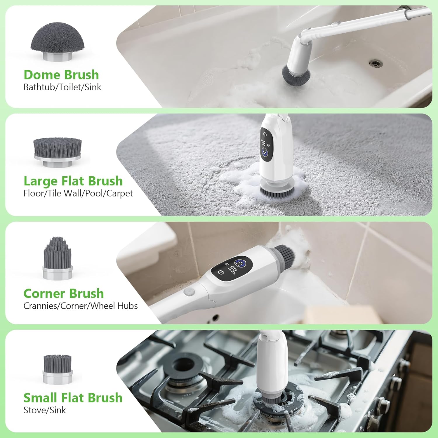 Electric Spin Scrubber, Cordless Cleaning Brush, 3H Work Time, Bathroom - View 6