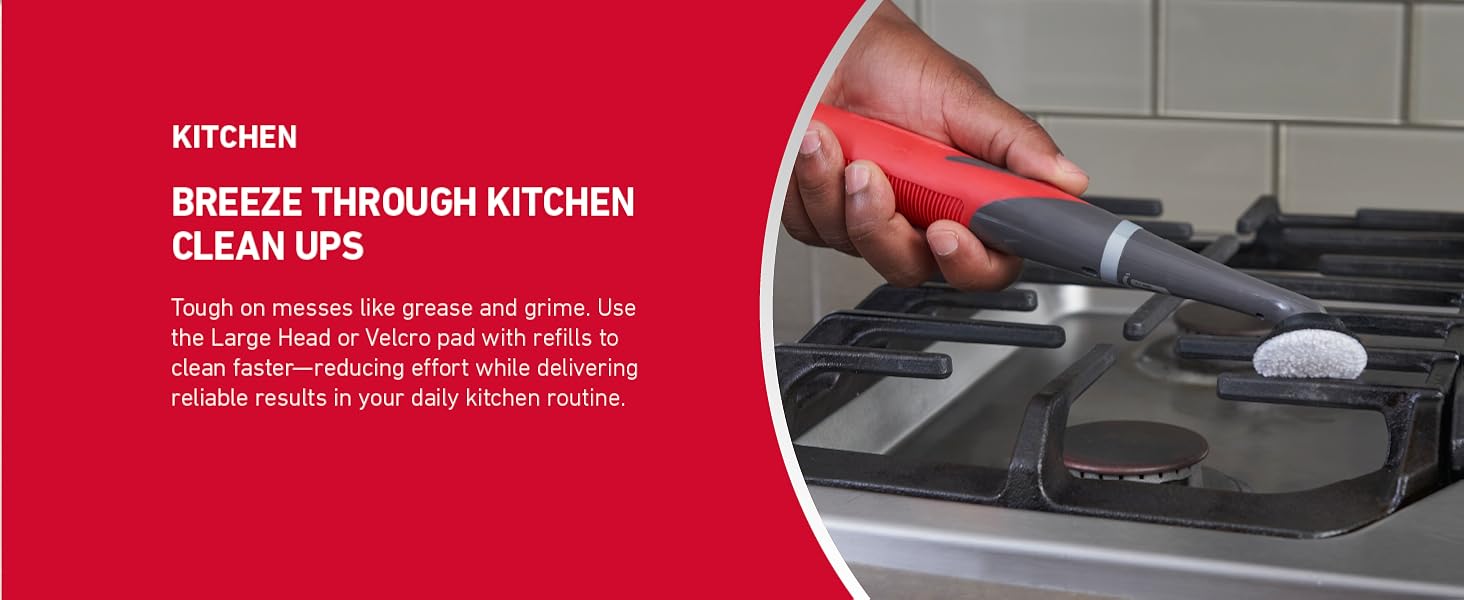 Rubbermaid Reveal Power Scrubber 18-Piece Kit, Cordless Electric Battery Powered Scrub Brush, Water Resistant, for Home/Kitchen/Bathroom/Grout/Tile/Shower/Tub detail 2
