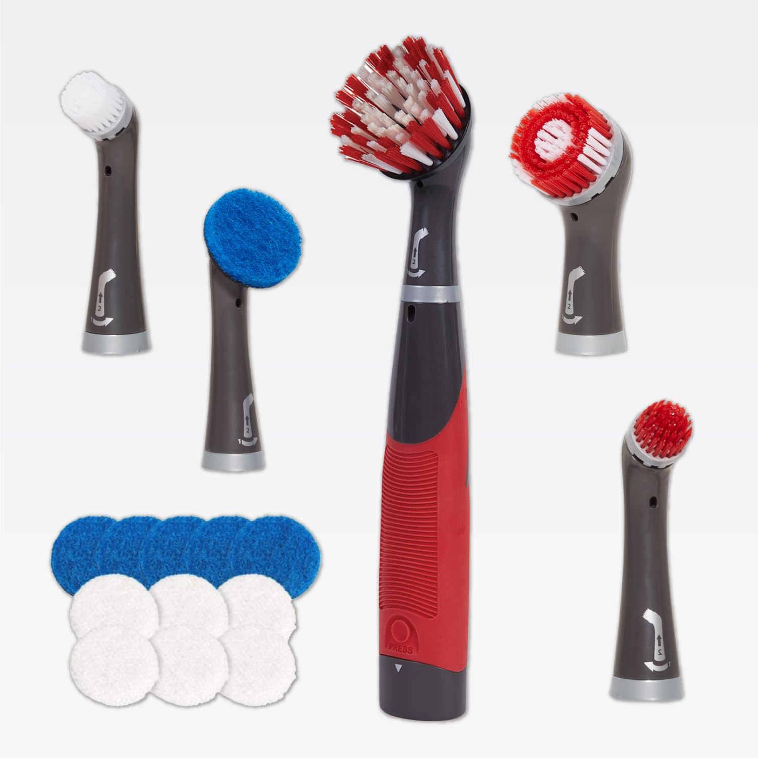 Rubbermaid Reveal Power Scrubber 18-Piece Kit, Cordless Electric Battery Powered Scrub Brush, Water Resistant, for Home/Kitchen/Bathroom/Grout/Tile/Shower/Tub detail 16