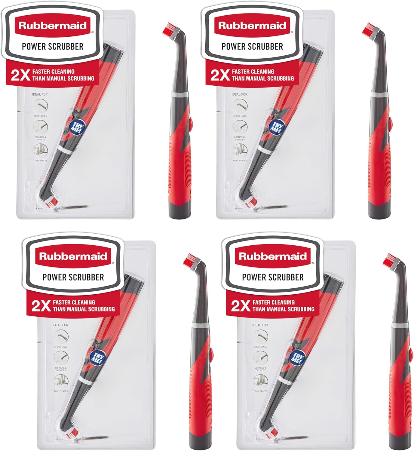 Rubbermaid Reveal Power Scrubber 18-Piece Kit, Cordless Electric Battery Powered Scrub Brush, Water Resistant, for Home/Kitchen/Bathroom/Grout/Tile/Shower/Tub detail 18