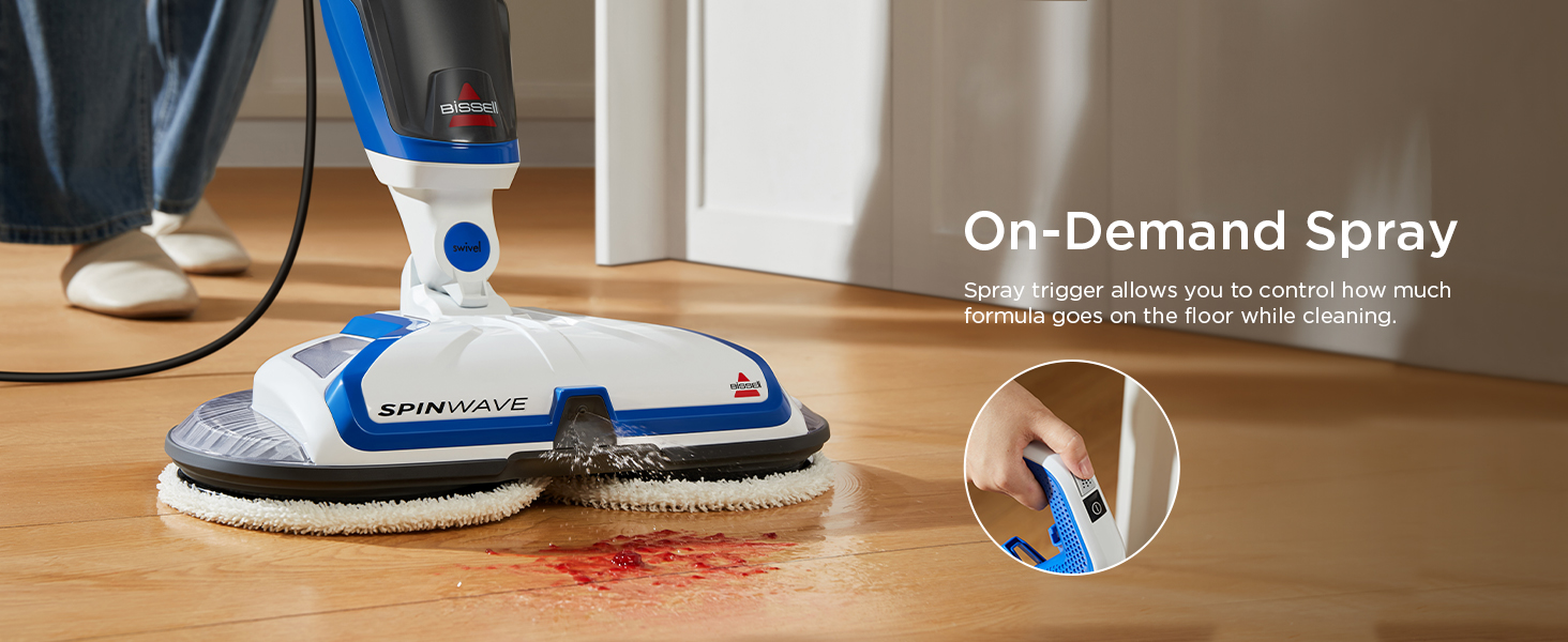 Bissell SpinWave Hard Floor Expert Corded Spin Mop Cleaner, Powerful Electric Floor Cleaner with Washable Pads for Effortless Deep Cleaning on Sealed Floors, 20393 detail 3