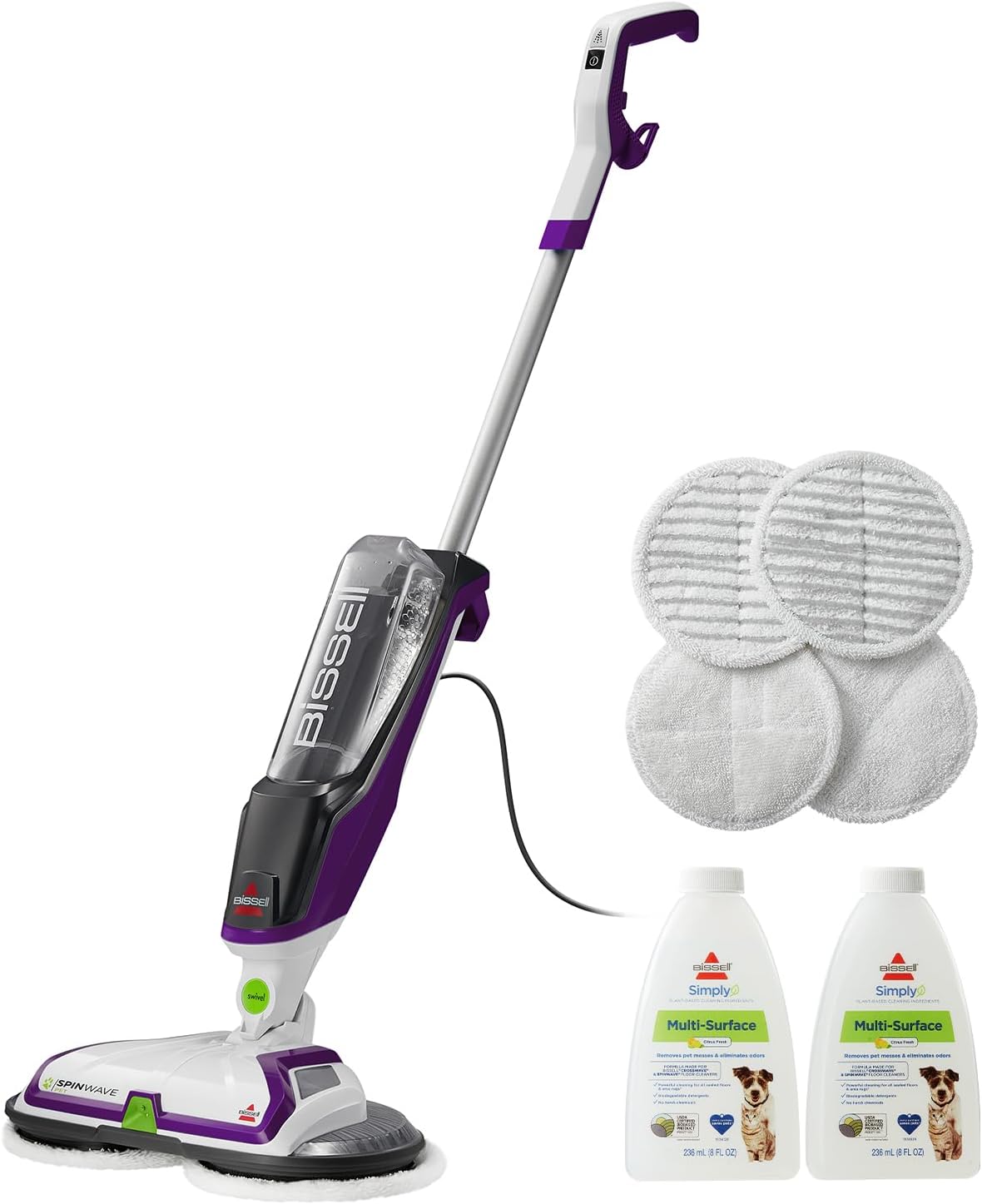 Bissell SpinWave Hard Floor Expert Corded Spin Mop Cleaner, Powerful Electric Floor Cleaner with Washable Pads for Effortless Deep Cleaning on Sealed Floors, 20393 detail 17