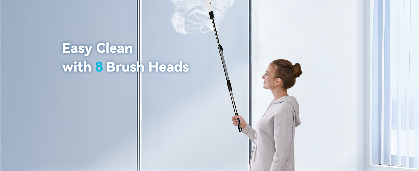 Electric Bathroom Cleaning Brush, Cordless Spin Scrubber Full Body Waterproof IPX7 with Adjustable Handle, 8 Replaceable Brush Heads for Bathtub/Kitchen/Window/Home -SD-CTB01 detail 6