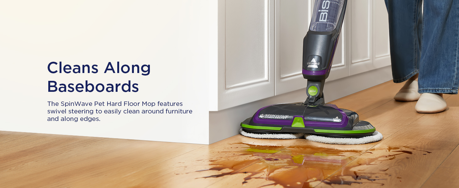 Bissell Spinwave Cordless Pet Spin Mop, 18V Electric Hard Floor Cleaner with Reusable Washable Pads, Pet Stain Removal for Sealed Wood Tile & Laminate Floors, 23157 detail 5