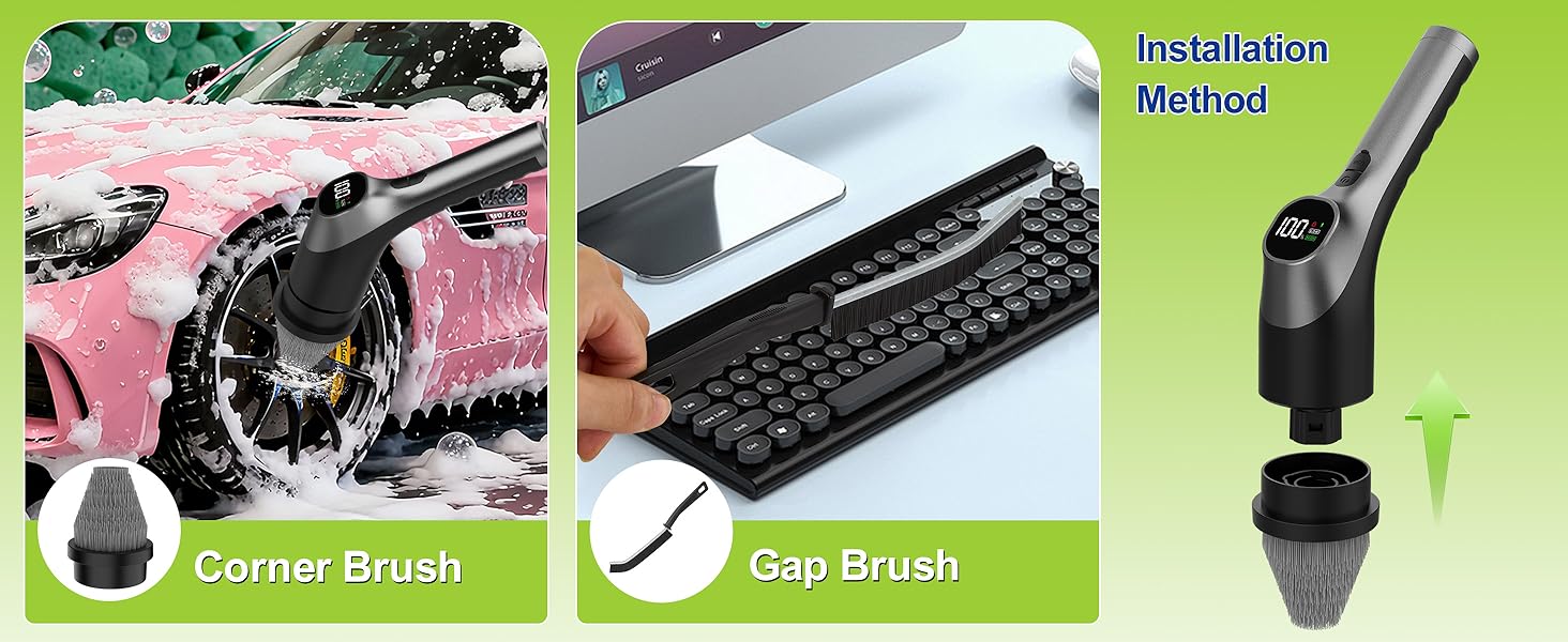WKY-G3-Electric Spin Scrubber - Upgraded 10-in-1 IPX7 Waterproof Shower Cleaner Brush, Retractable Handle & 2-Speed for Toilet, Bathroom, Bathtub, Tile Floors Black detail 5
