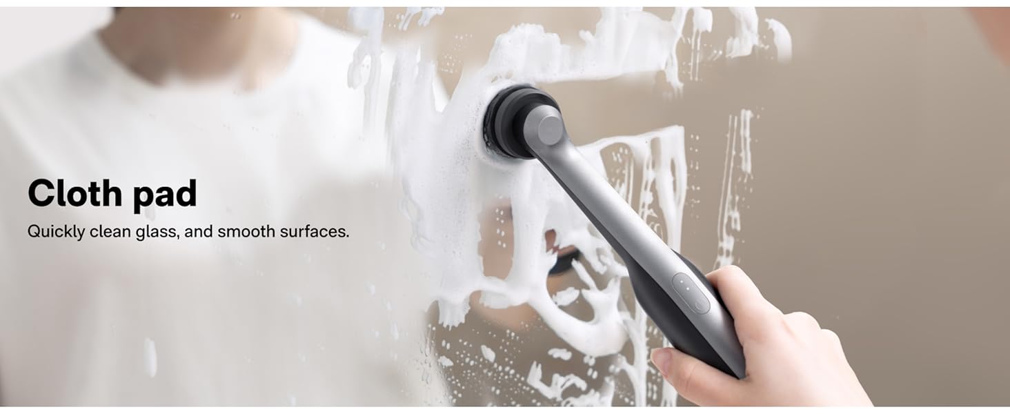 HOTO Wand™ Cordless Spin Scrubber, Electric Rechargeble Grout Cleaning Brush, IPX7 Waterproof Bathroom Scrubber, 12 Replaceable Brush Heads Version Power Scrubber for Grout, Tiles, Corners, Crevices detail 5